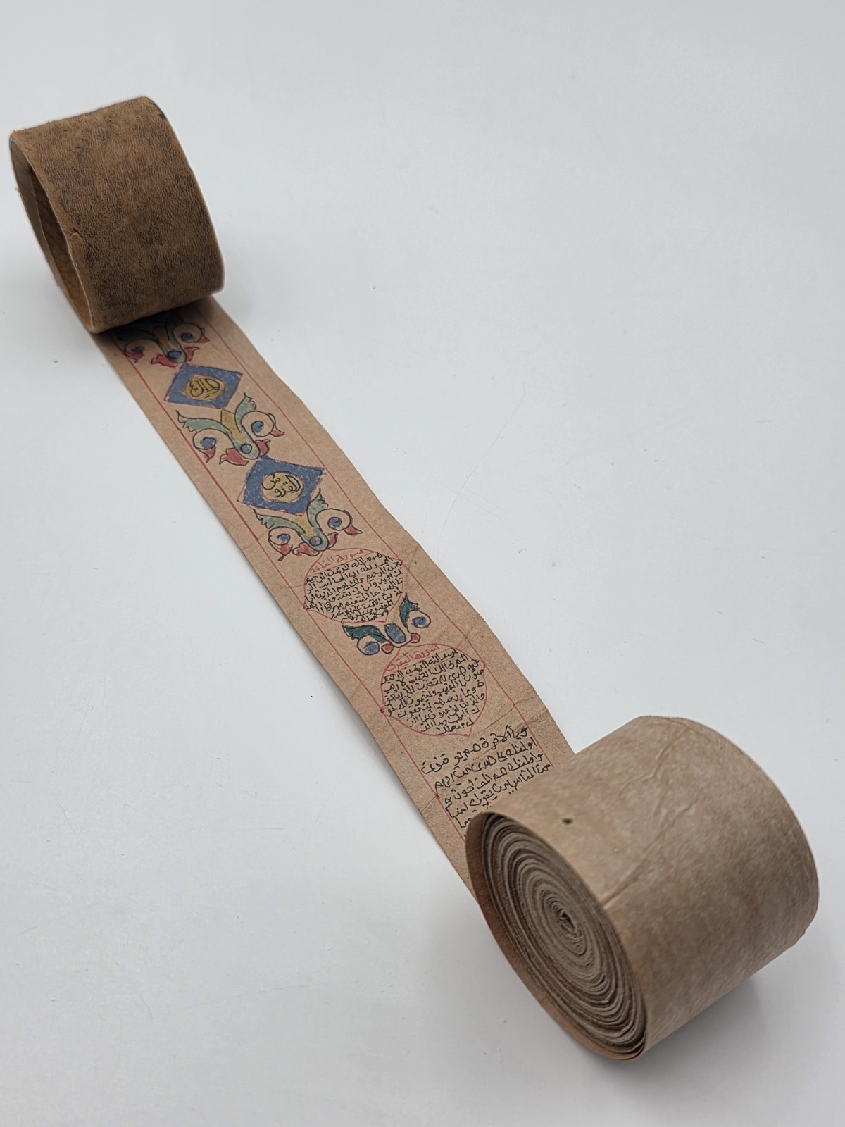 Vintage Mid Century Complete Quran Scroll Handwritten Arabic Islamic Manuscript