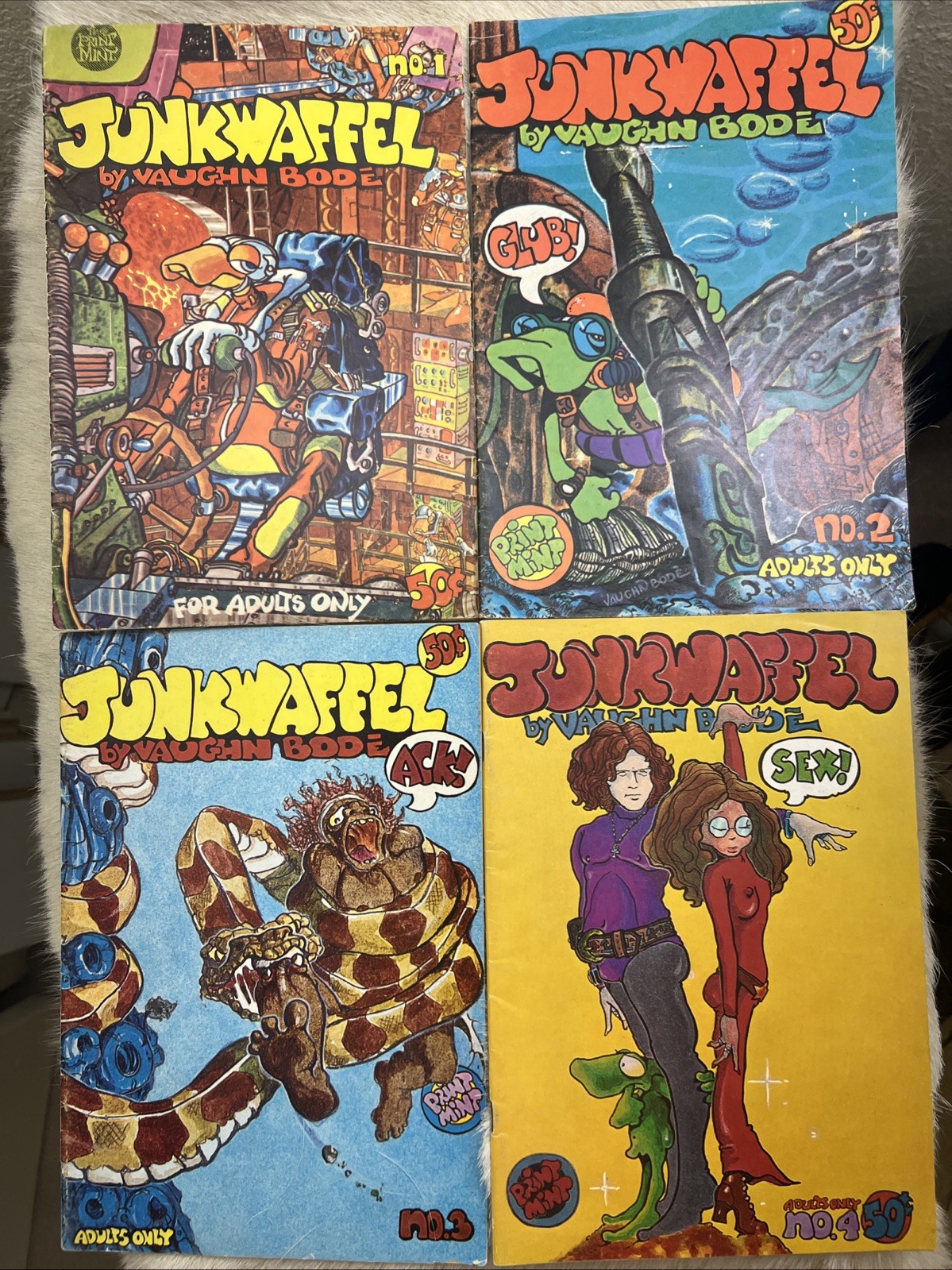 Set of JUNKWAFFEL #1-4 All 1st Printings VAUGHN BODE Underground Comix 