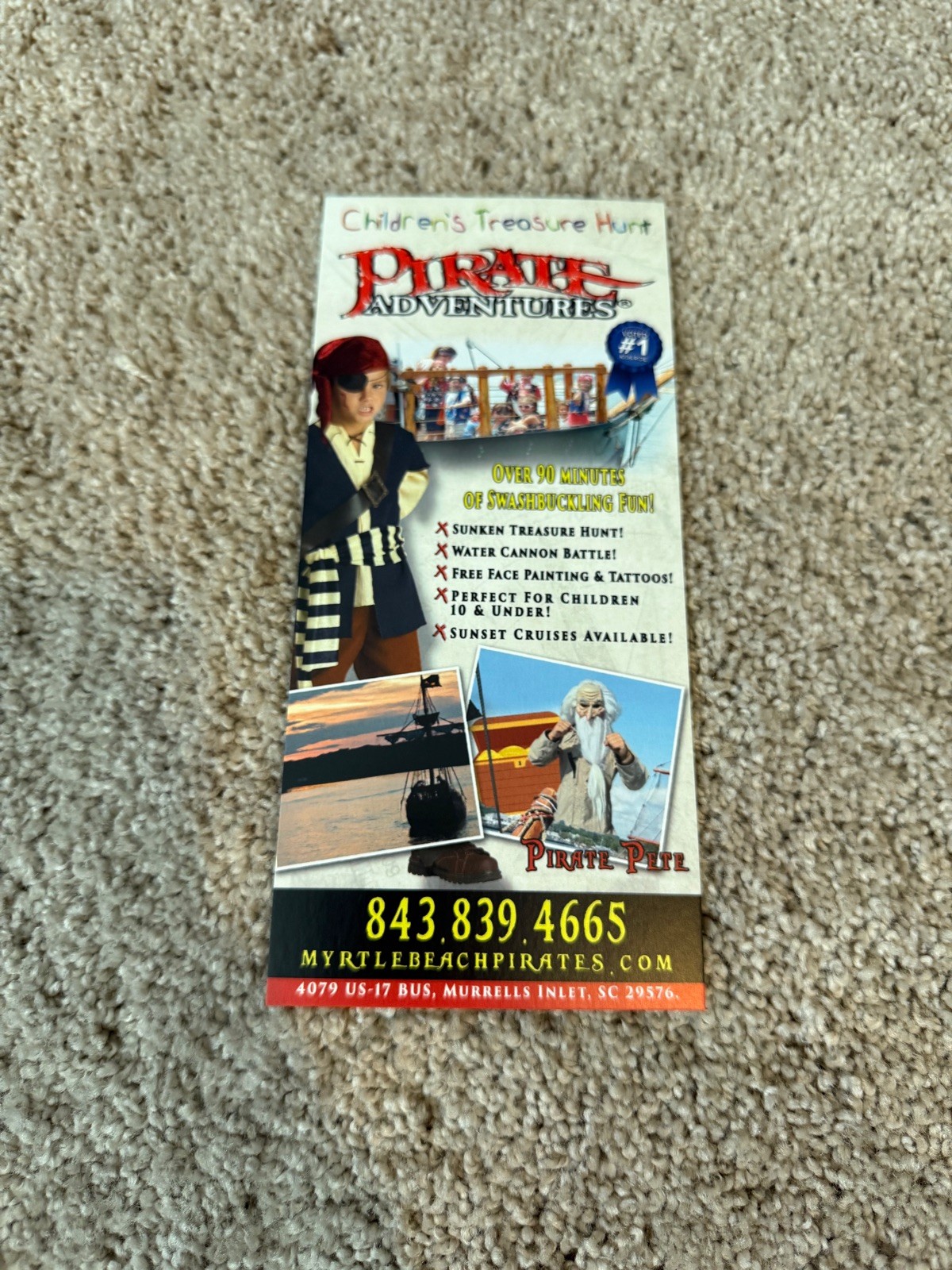 Myrtle Beach Children Treasurer Hunt Pirates Adventure Brochure Pamphlet Flyer 