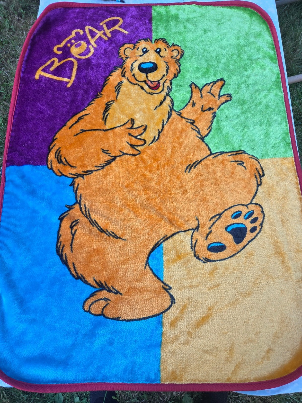 Vintage Bear in the Big Blue House Blanket