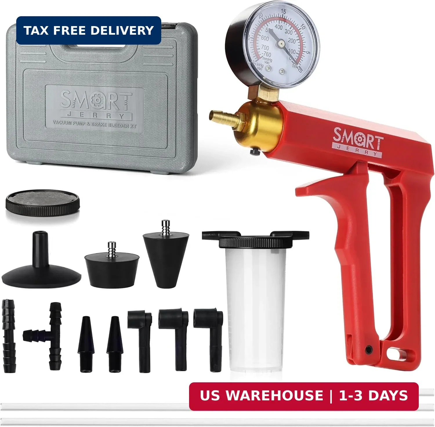 SMART JERRY Brake Bleeder Kit with Hand Vacuum Pump, 2026 Quality Upgraded | Pow