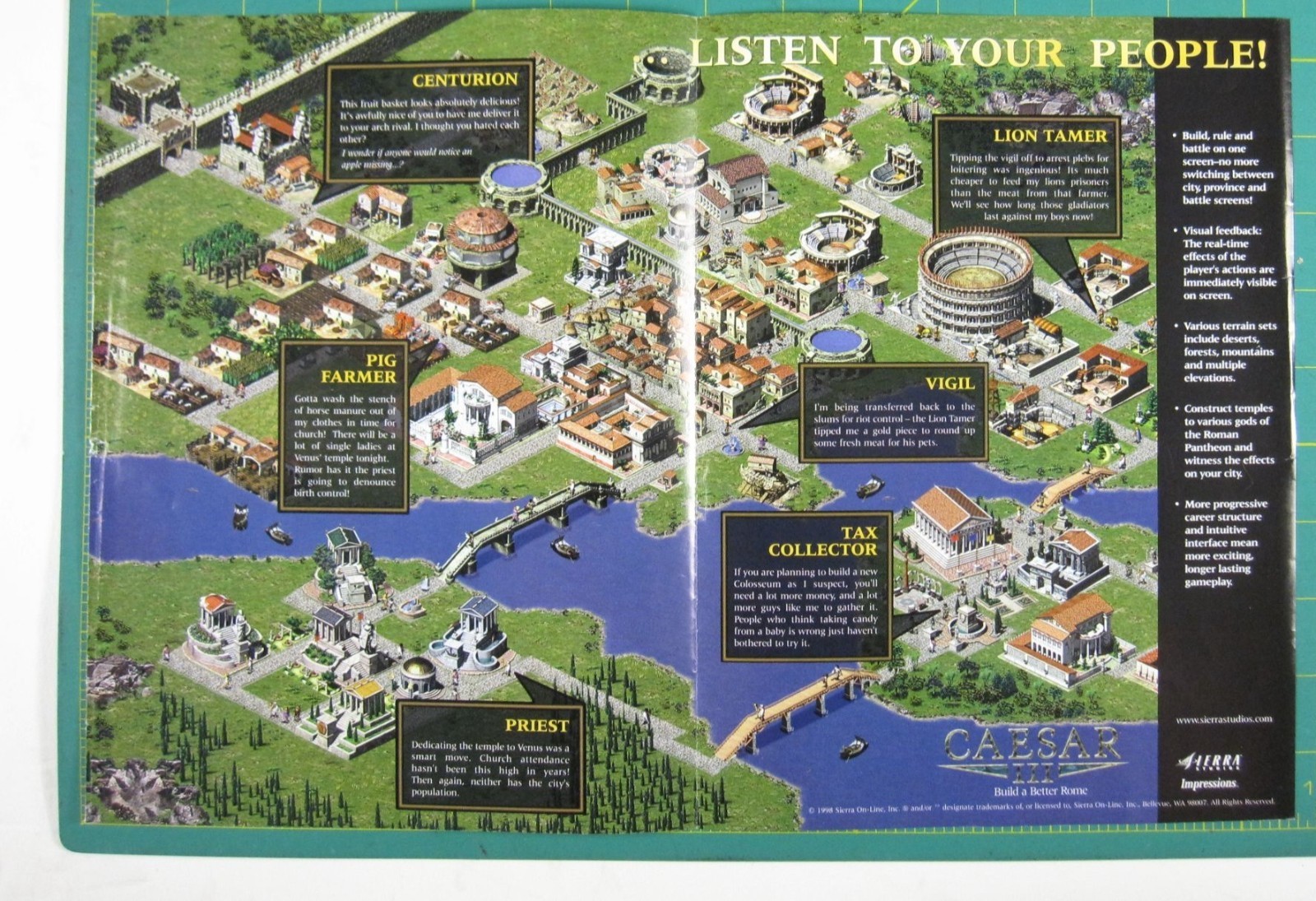 Print Ad Caesar III Video Game Management Simulation Rome Sierra AD 2 PAGE 1998