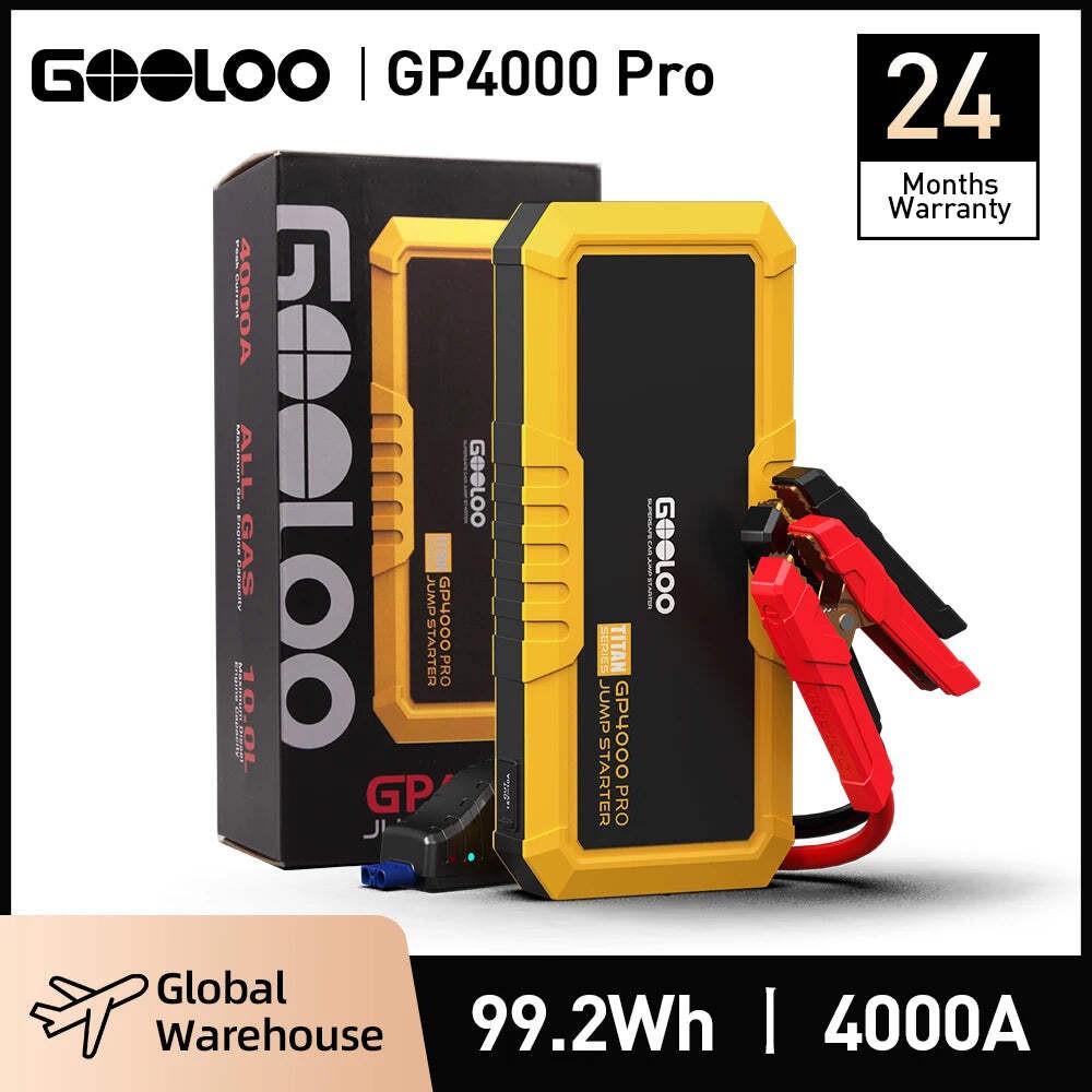 GOOLOO 4000A Start Power Bank 26800mAh Jump Starter Car Booster External Battery