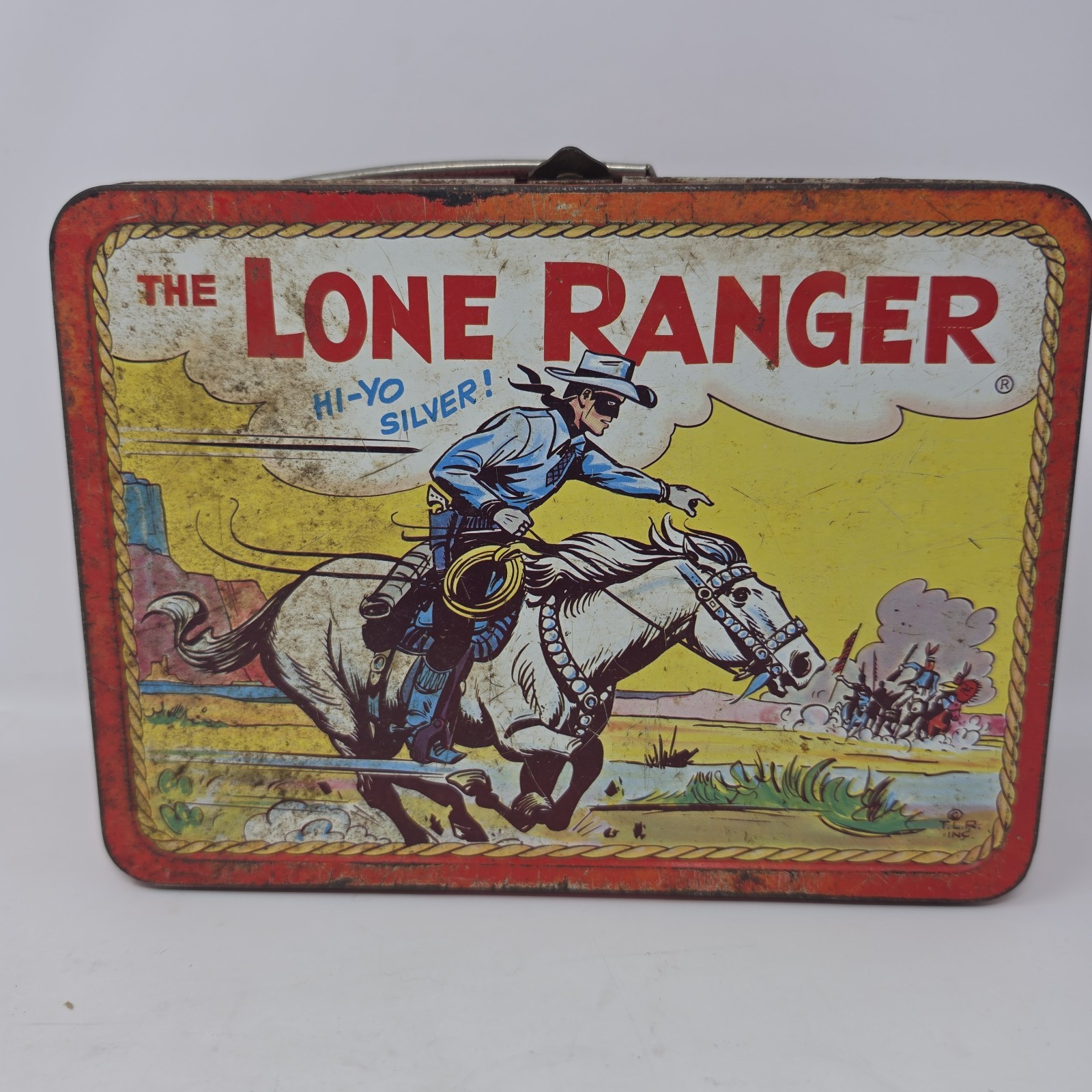Vintage 1954 original The Lone Ranger red Metal Lunchbox by ADCO Liberty L