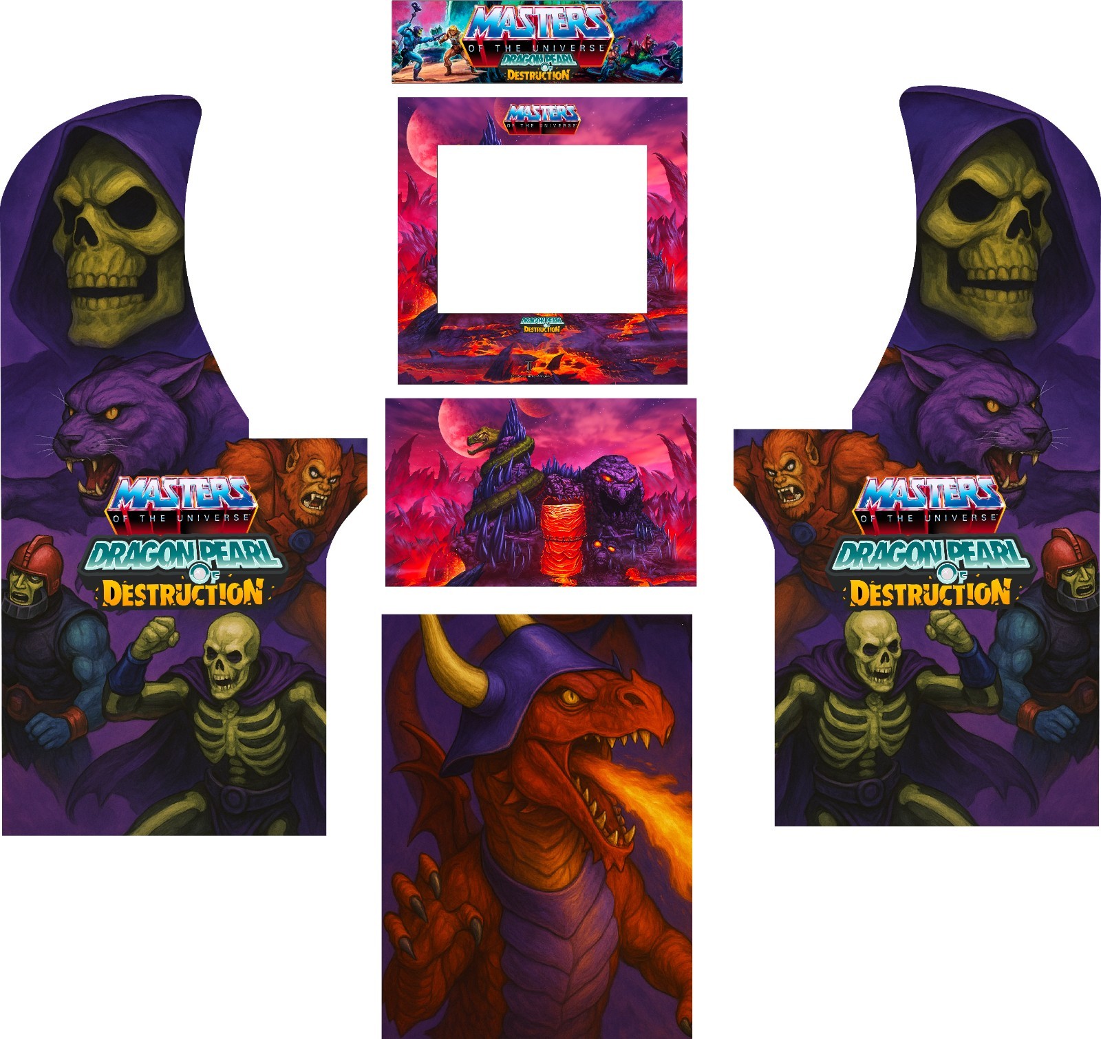 Arcade 1up Masters of the Universe Custom Graphics Kit  Artwork MOTU