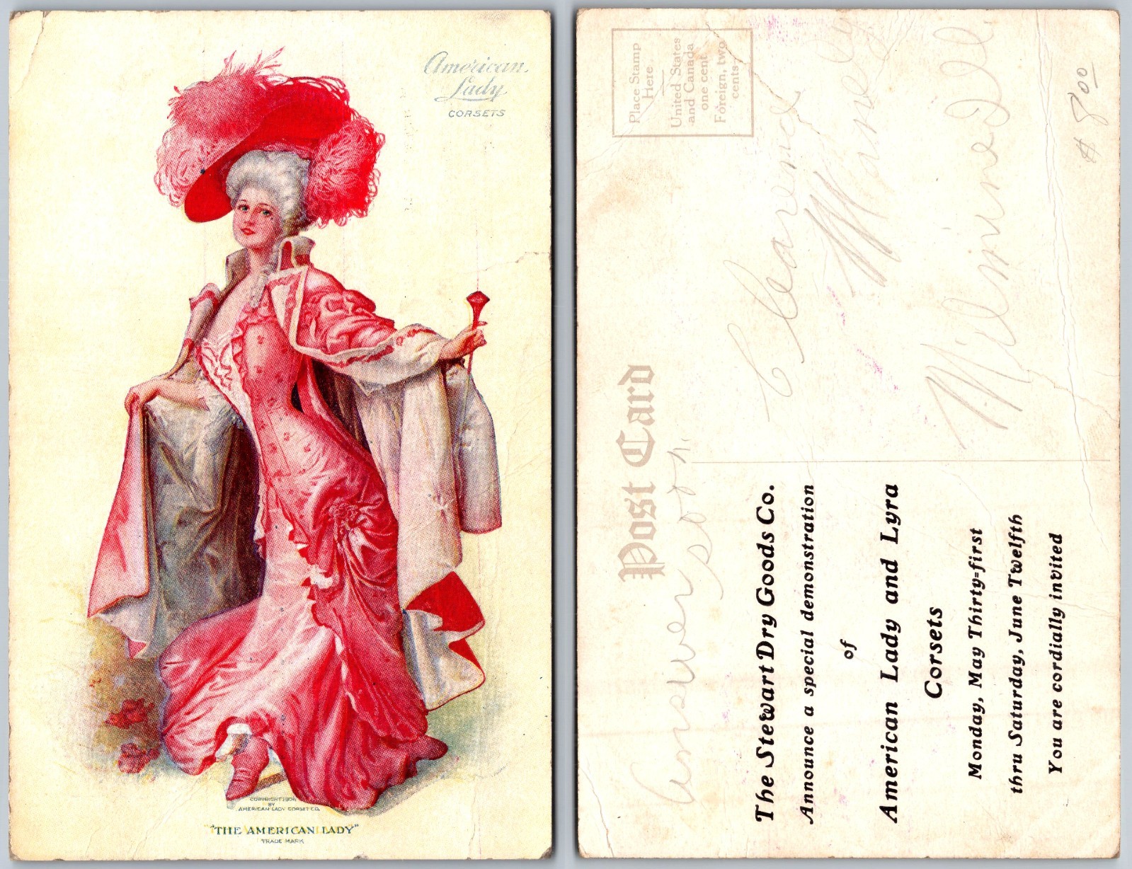American Lady Corsets Postcard