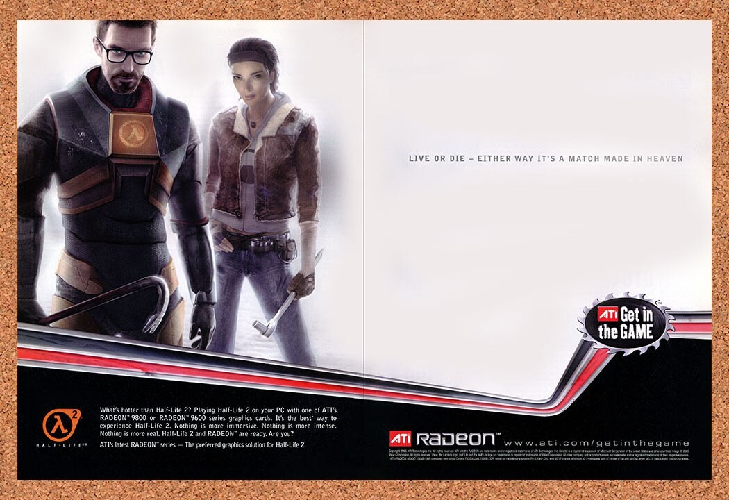 2003 Half-Life 2 ATI Radeon Original Advertisement / Retro Promo v2
