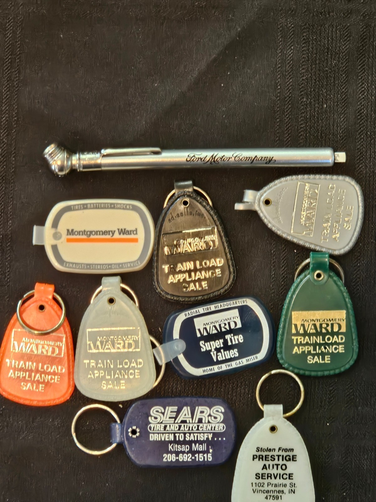 Vintage Montgomery Ward & Sears Keychain Lot – Auto & Appliance Promo Fobs
