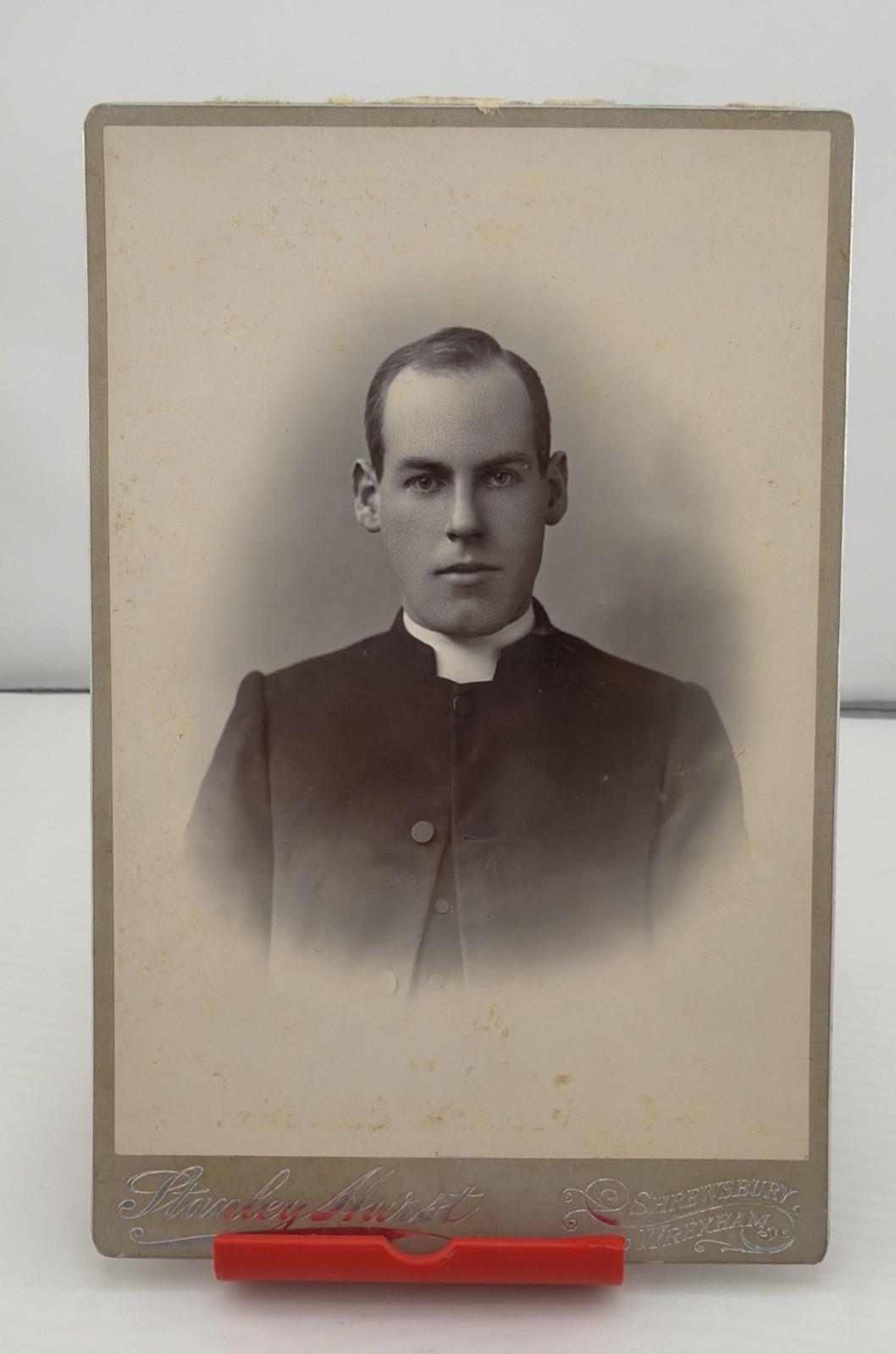 1800\'s Portrait of Clergyman Antique Cabinet Card Portrait Produced by S Hurst.