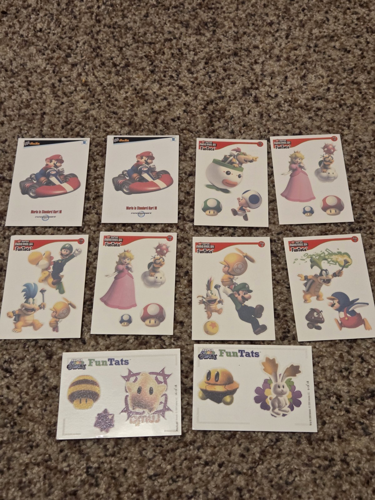 Lot of 10 2008-2010 Enterplay Super Mario Bros Wii, Kart, Galaxy, FunTats NEW