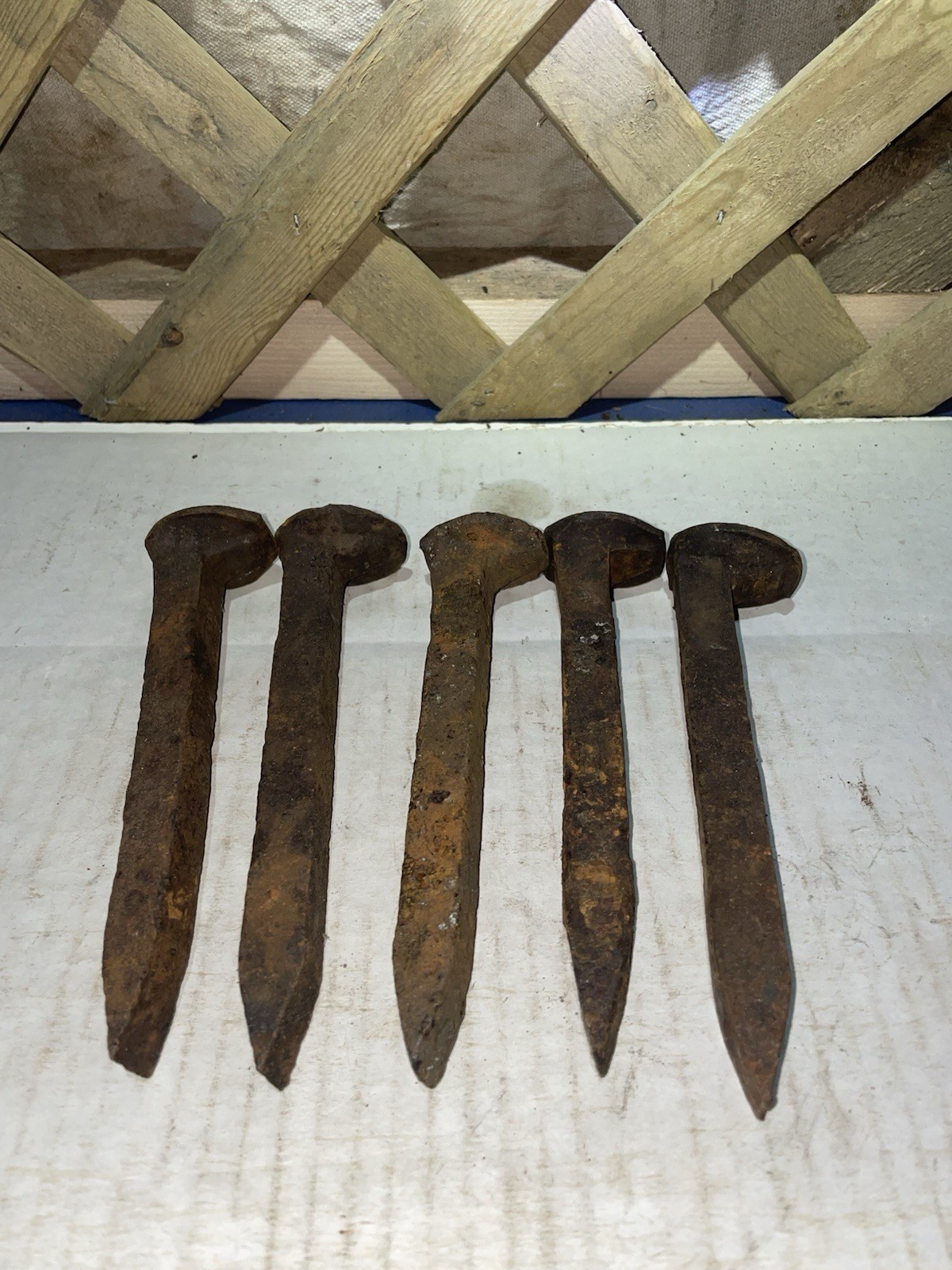 5 Vintage Railroad Spikes / New Hampshire / Old Iron / Metal Art / Train Tracks 