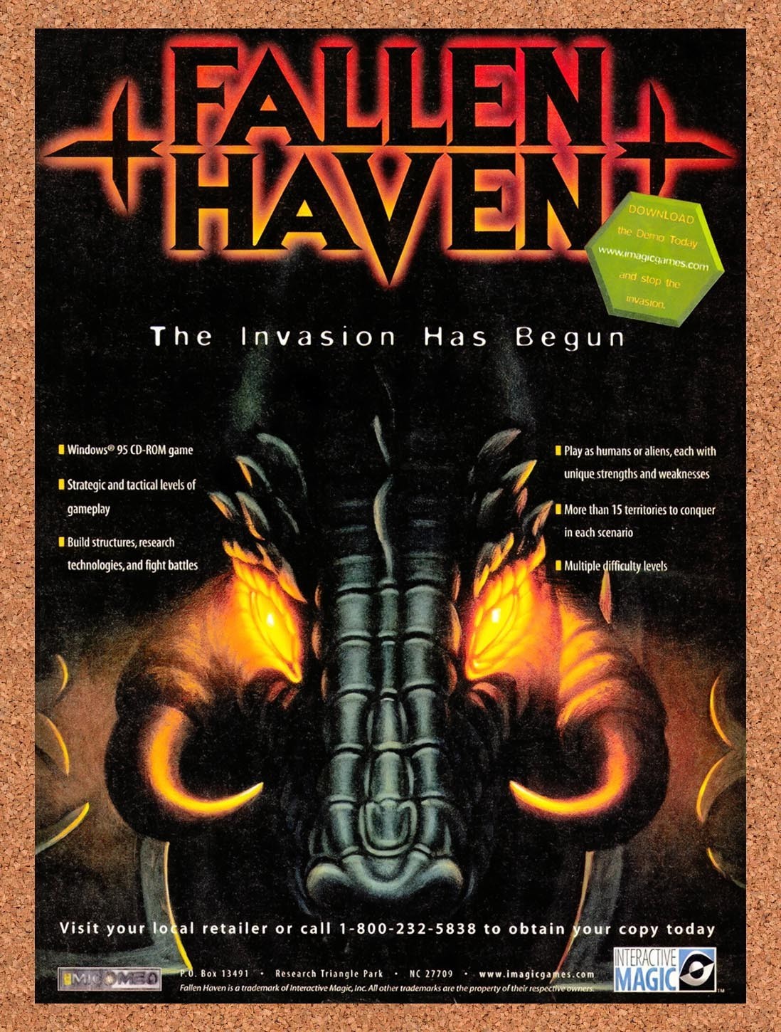 1997 Fallen Haven PC Original Advertisement / Retro Promo v2