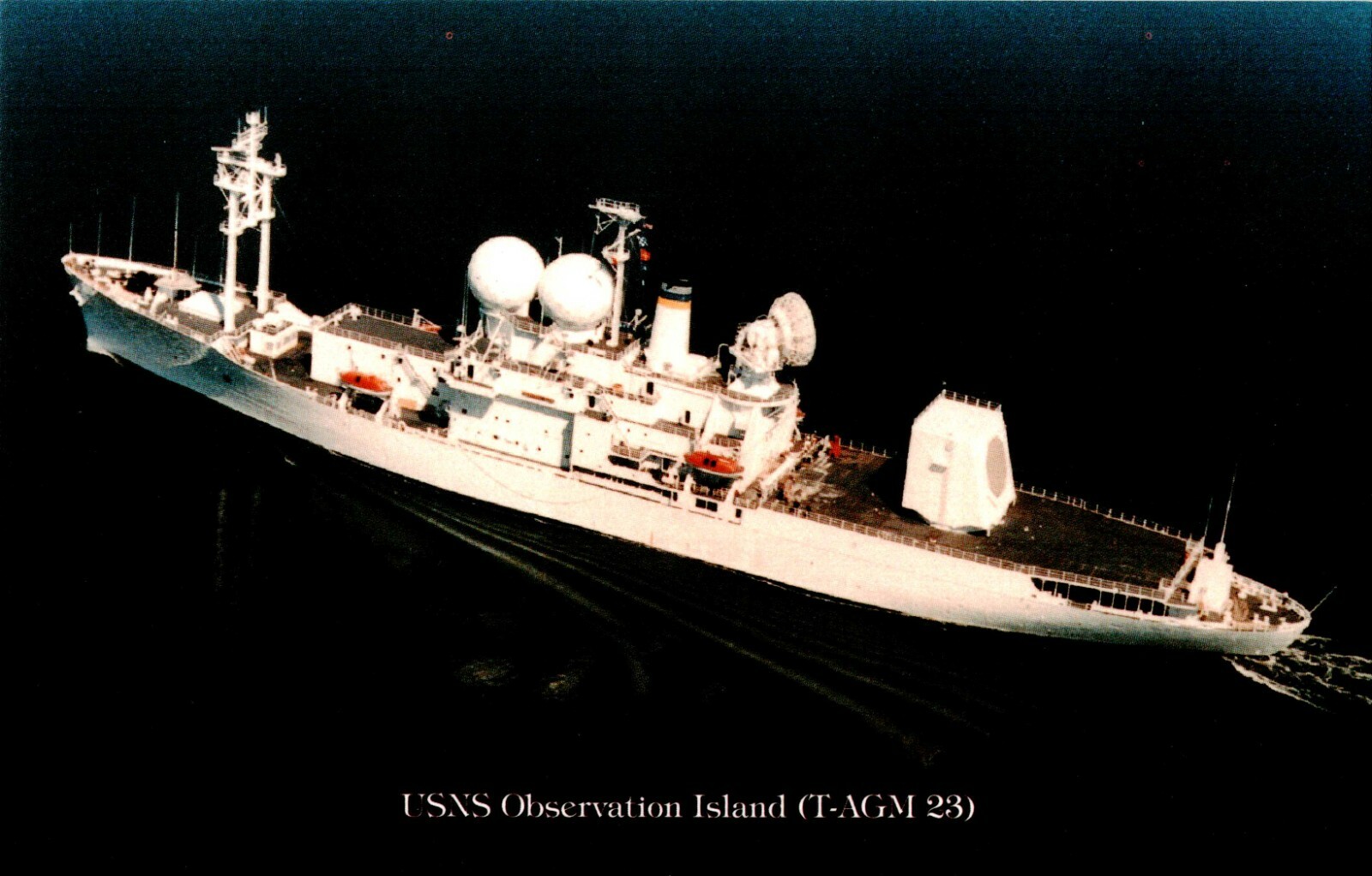 Postcard USNS Observation Island T-AGM-23