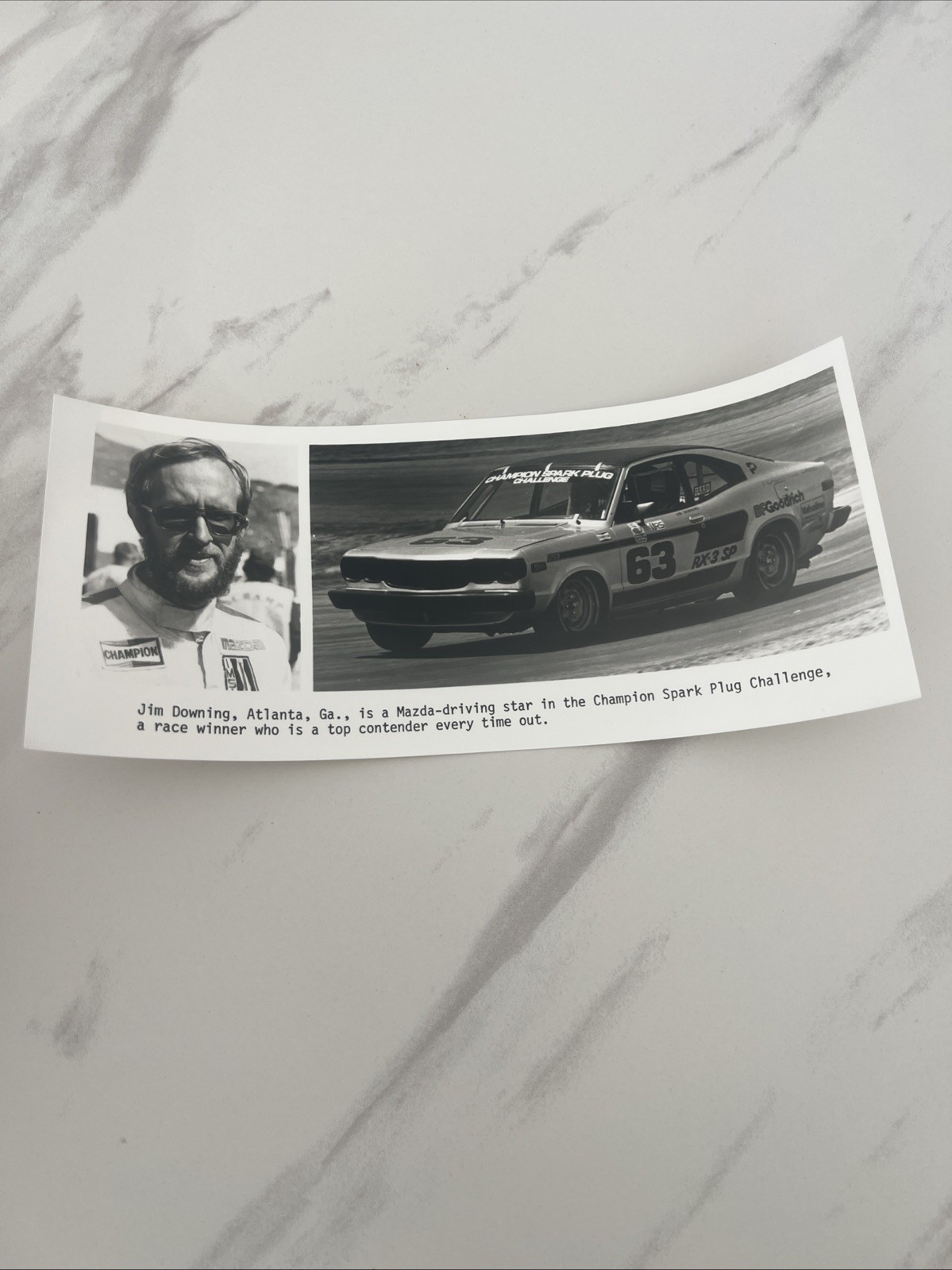 Original Period Photo Photo Press Mazda Jim Downing Spark Plug Challenge