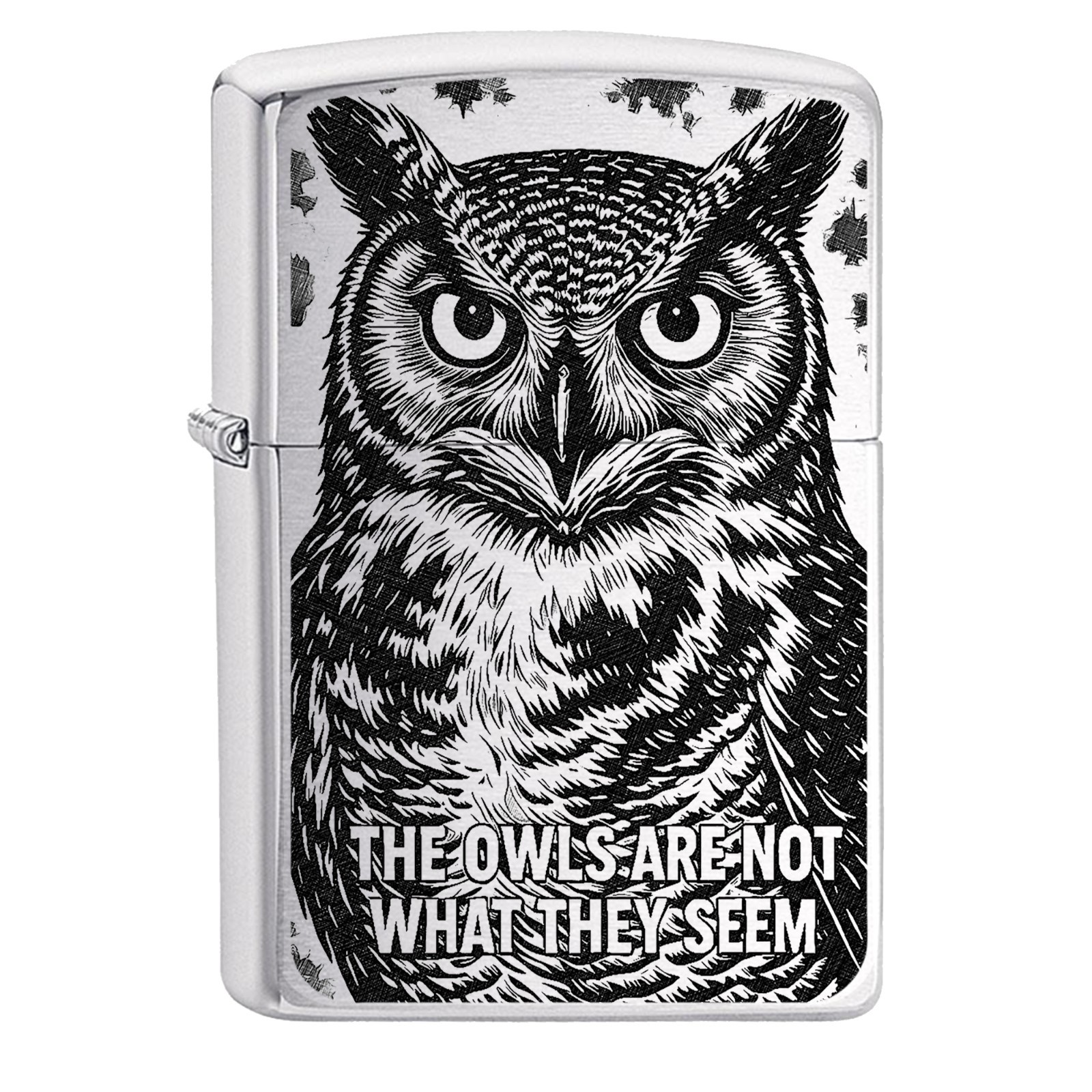 ZIPPO 2 Peaks Owl Lighter: DUAL SIDES fine art, graphic design