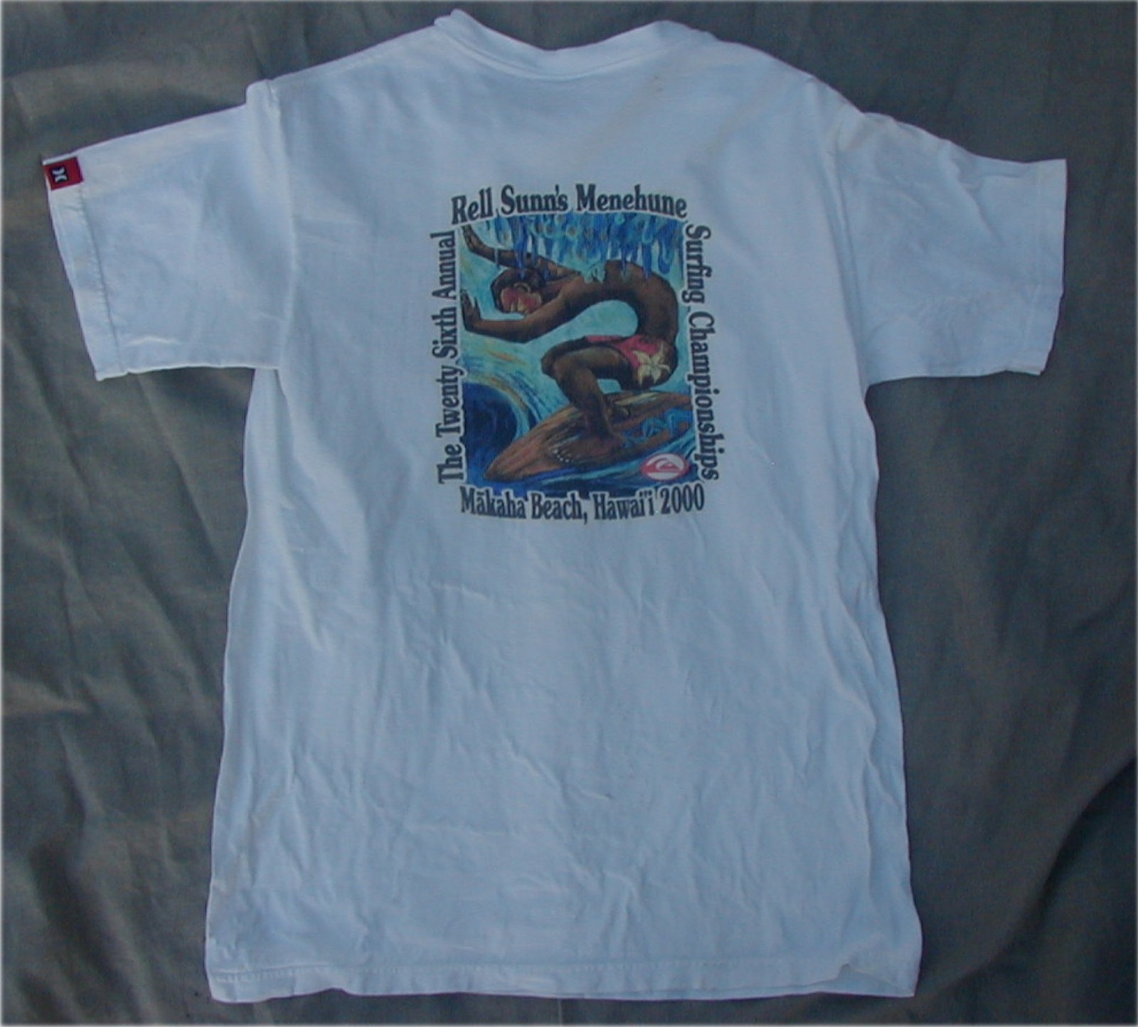 Vtg. 2000 Rell Sunn Menehune Surf Contest T-Shirt-Sz. M-Surfing AVI Kiriaty Art