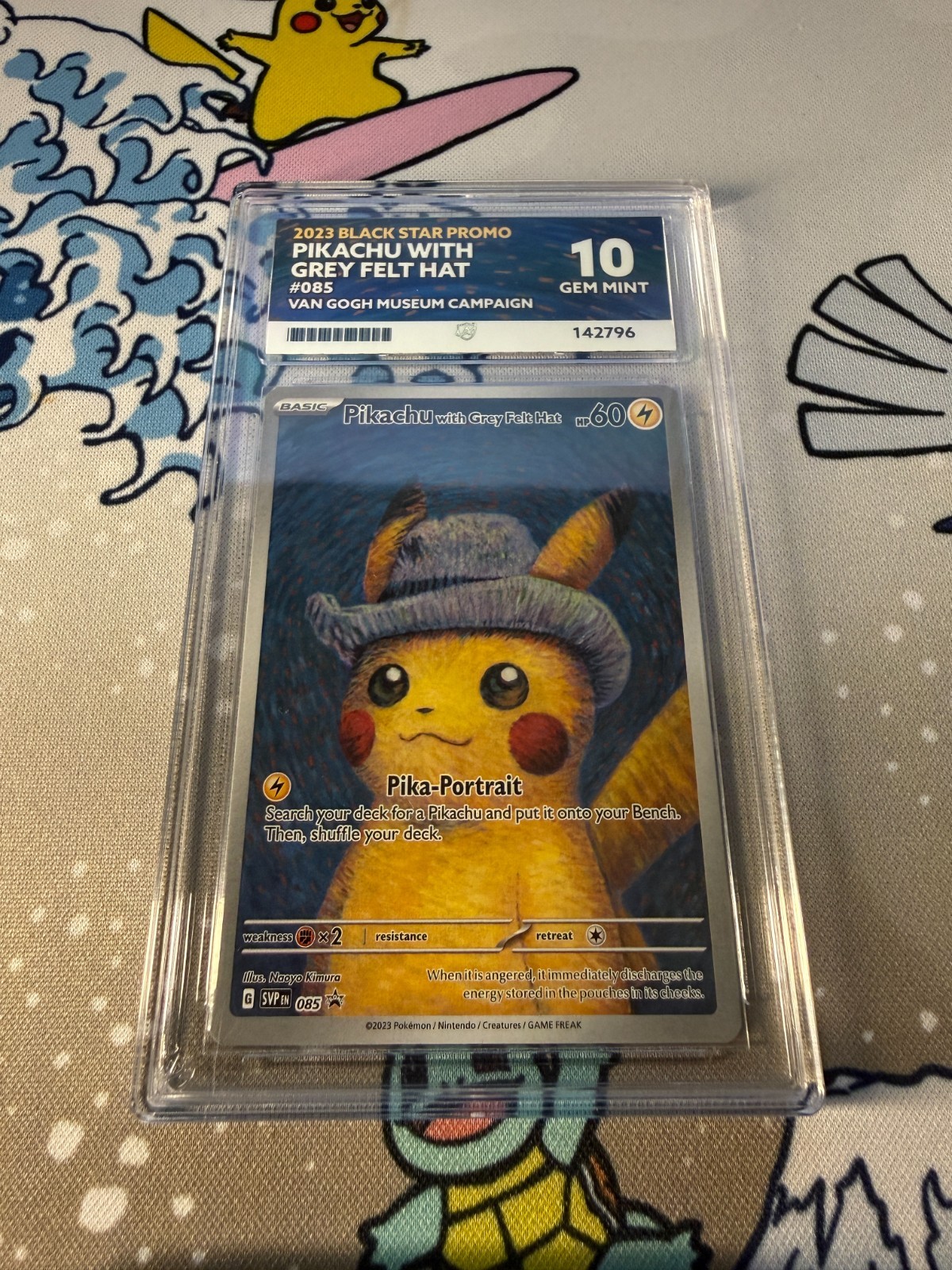 Pikachu With Grey Felt Hat 085 Van Gogh Museum Promo ACE 10 Gem Mint Pokémon
