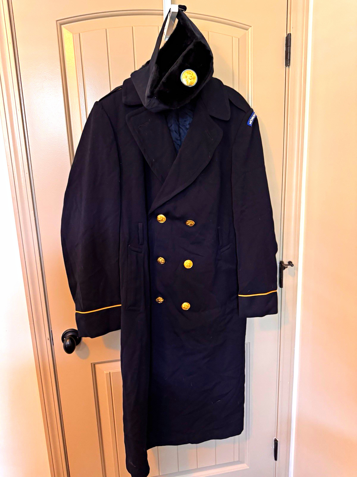 US Army MDW Honor Guard Ceremonial Wool Overcoat 41XL Patch Neptune Blauer Hat M