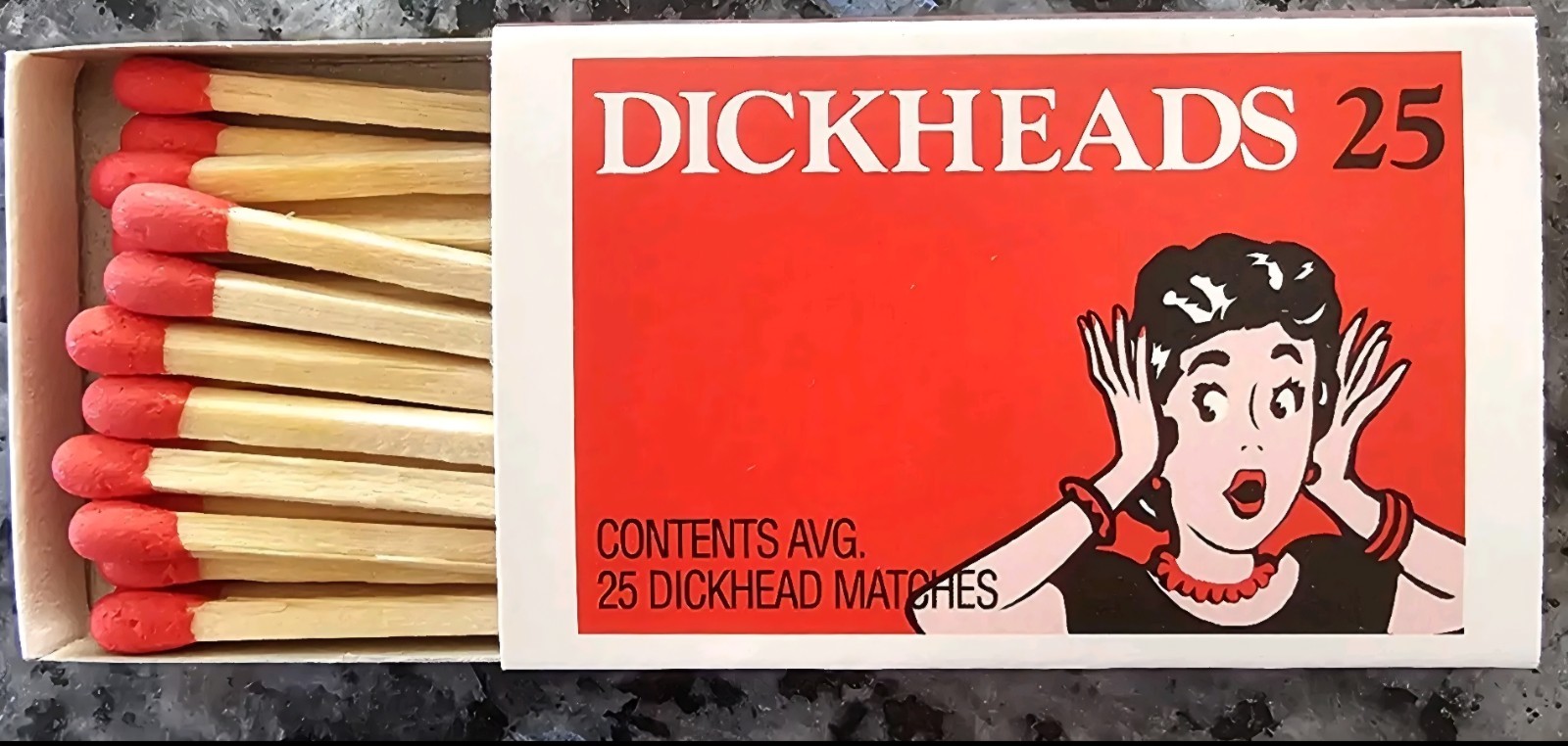 DICKHEADS MATCHES 25PK-Rare, Collectable & ORIGINAL 1ST RELEASE