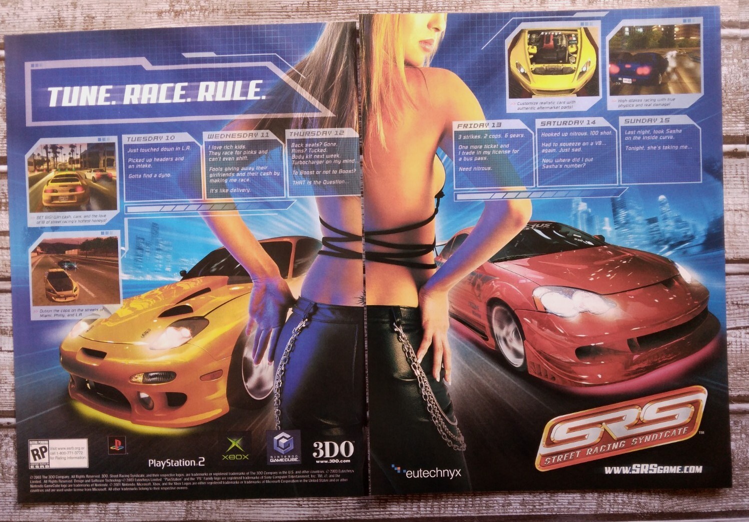 SRS: Street Racing Syndicate PS2 Xbox GC 2004 Print Ad/Poster Official Promo Art