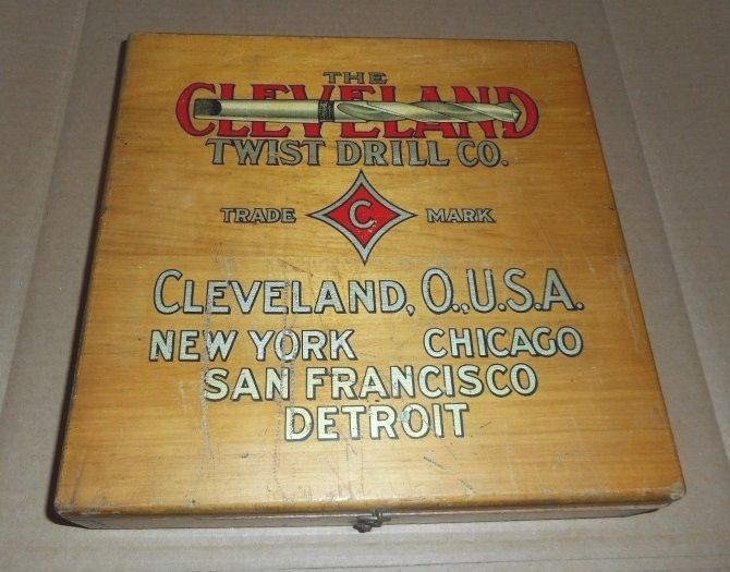 Cleveland Twist - Drill Co - Vintage Wood Storage Box  - Cleveland Ohio