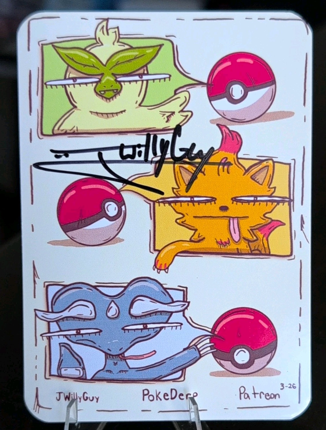 PokeDerp Limited Edition Patreon Promo Autographed J Willy Guy See Photos