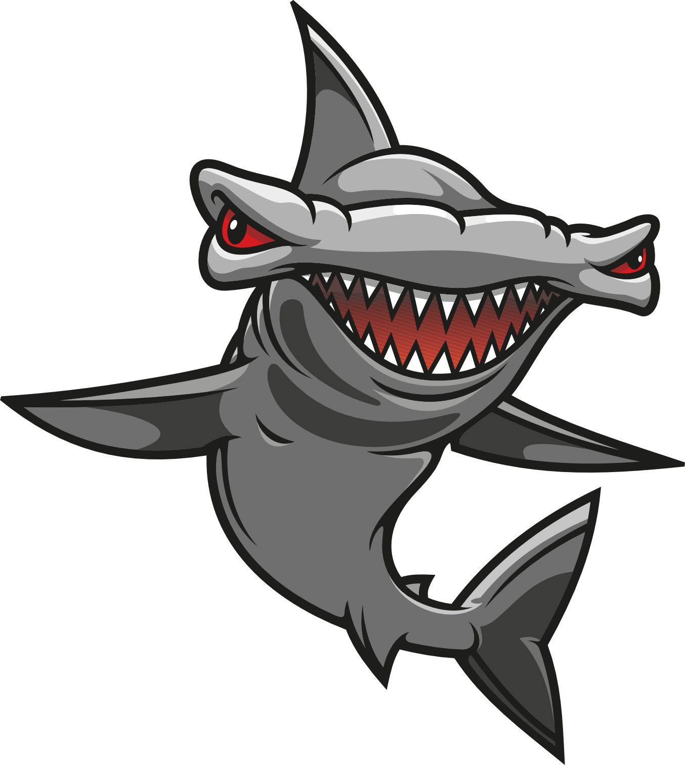 StickerTalk Hammerhead Shark Vinyl Sticker 4.5x5 inch Marine Decal