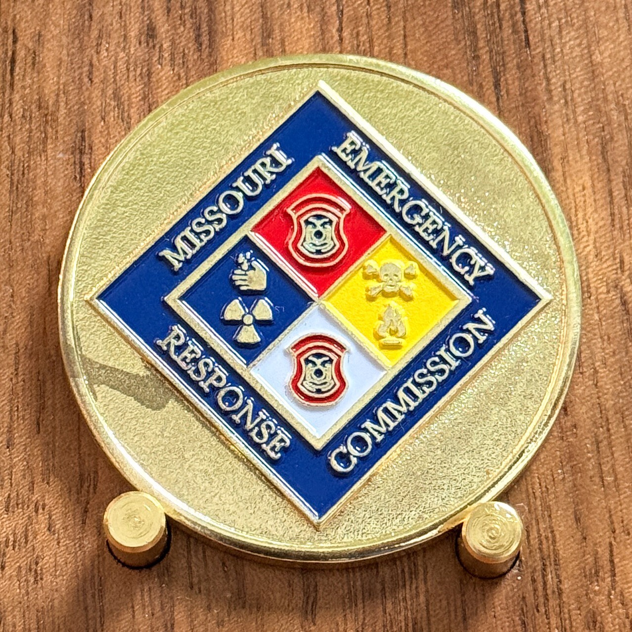 Missouri Emergency Response Commission Hazard Symbol Gold Challenge Coin  W#11
