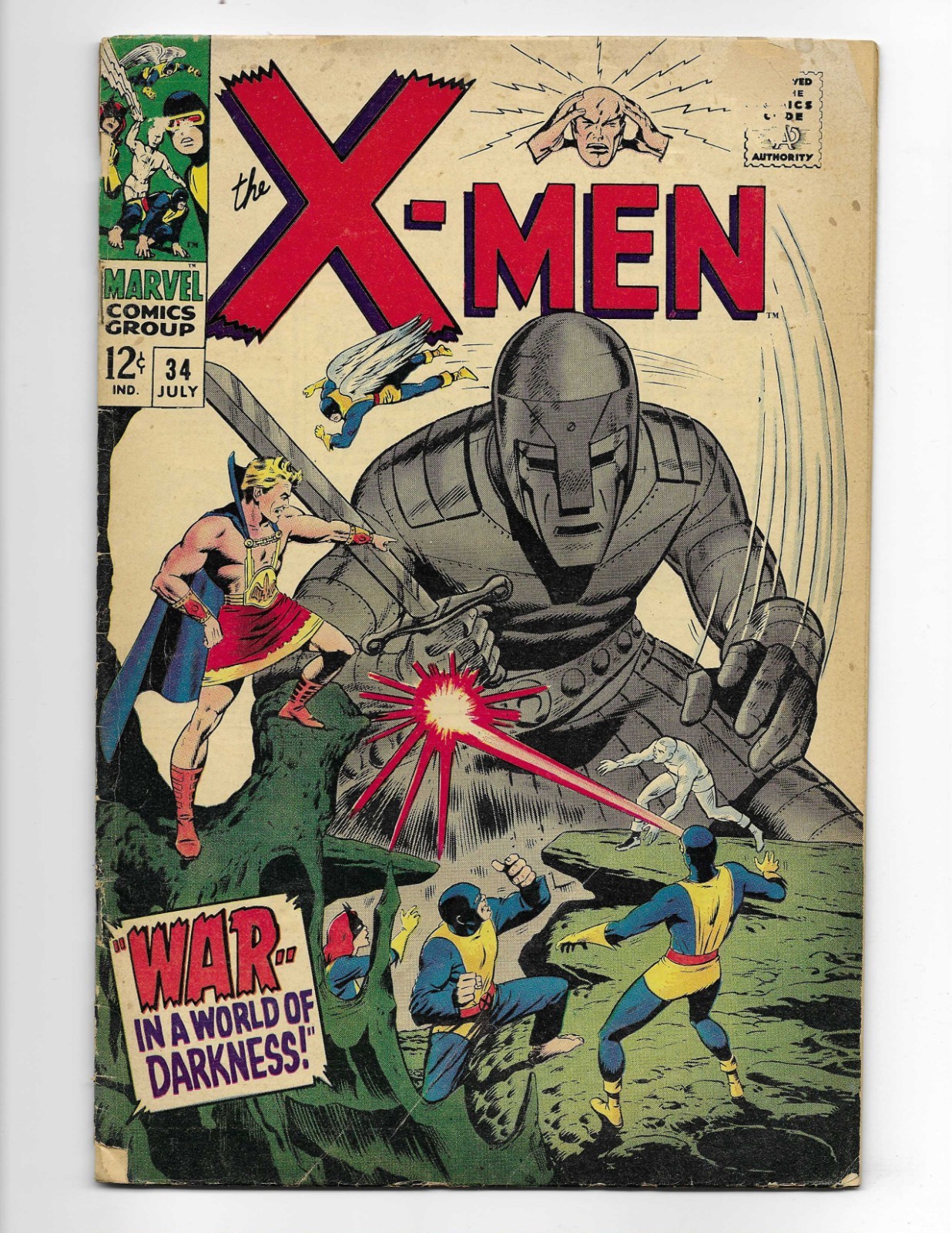 X-Men 34 1967 Marvel Comics VG- 3.5 Tyrannus Marvel Girl Cyclops Beast Mole Man