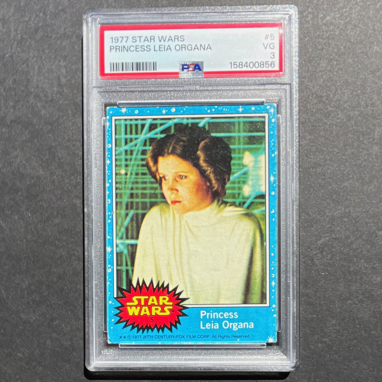Topps 1977 Star Wars Series 1 Base Set #5 Princess Leia Organa PSA 3 Card