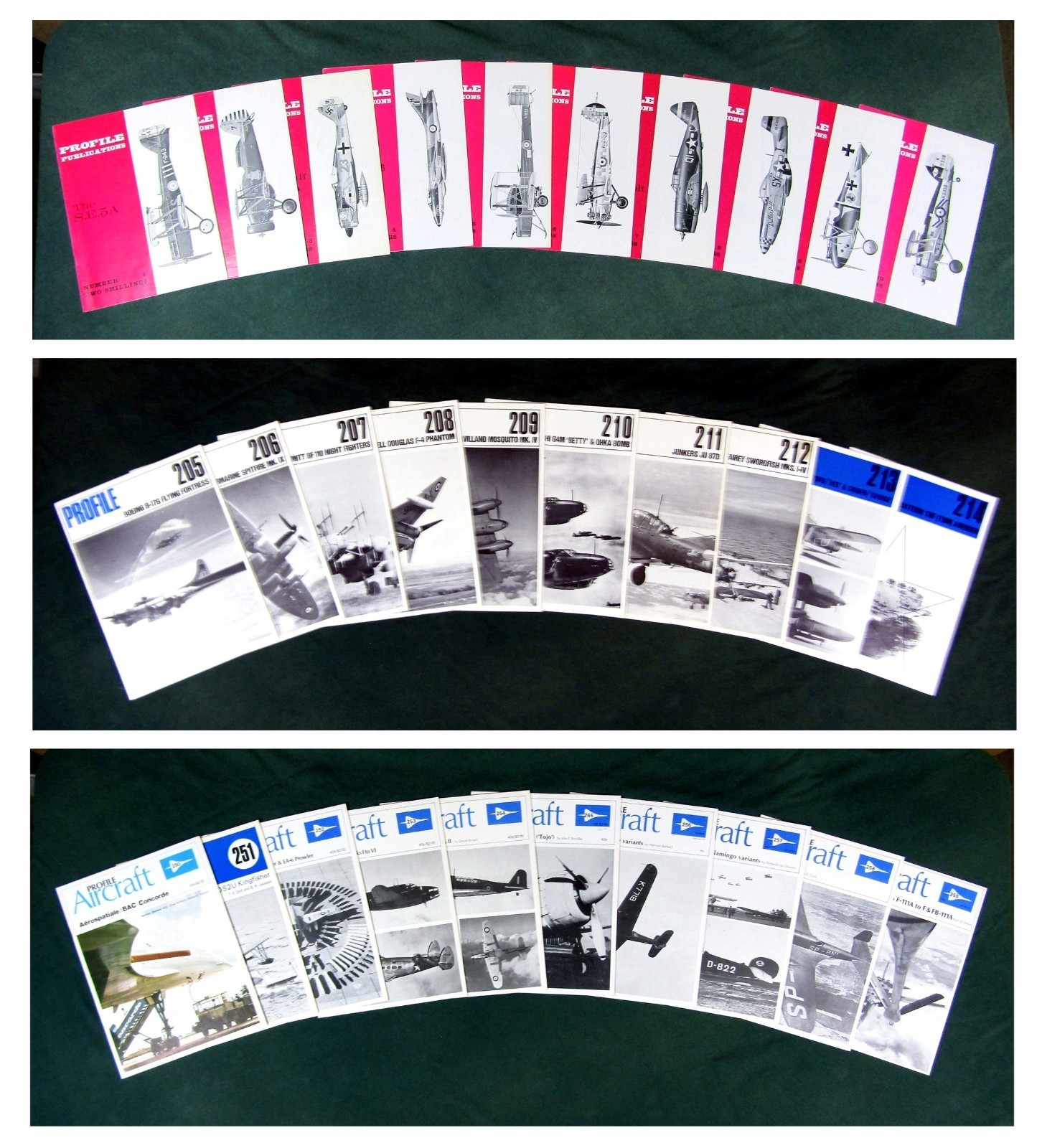 COMPLETE SET 262 AIRCRAFT PROFILES SOFTBOUND AVIATION 16/24 PAGE BOOKLETS (NRMT)