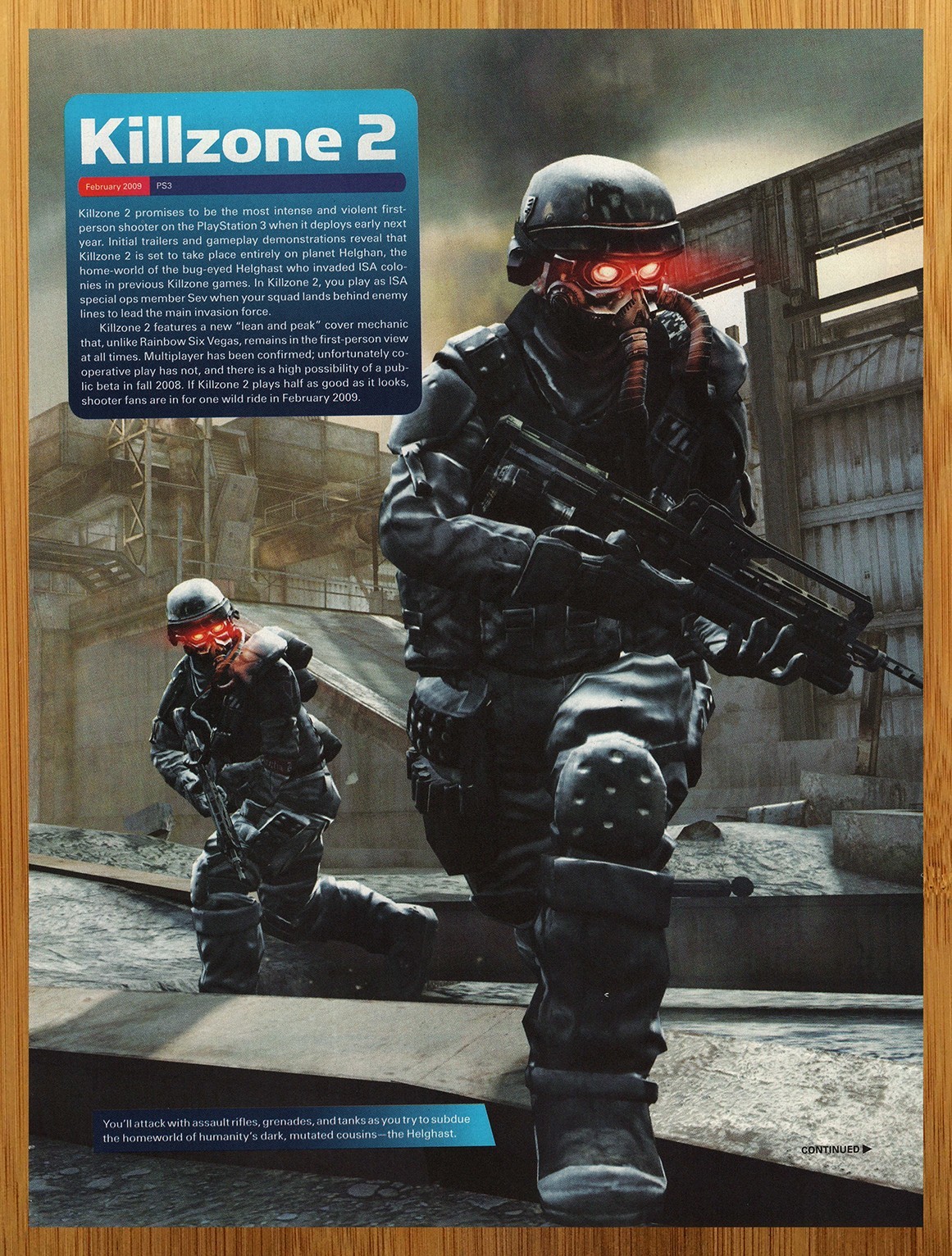 2008 Killzone 2 Playstation 3 PS3 Print Ad/Poster Video Game Promo Wall Art 00s