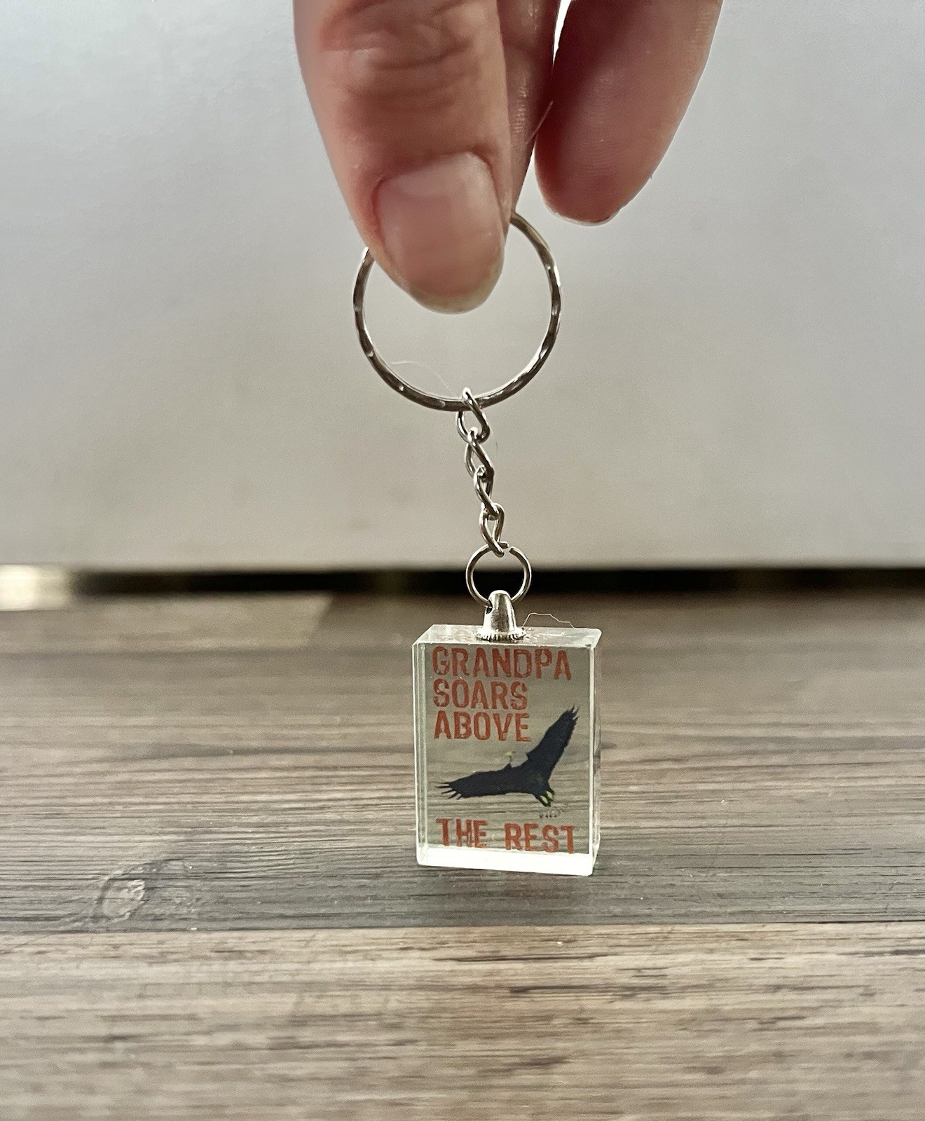 Grandpa Soars Above The Rest Eagle Keychain Grandfathers Gift American Eagle 