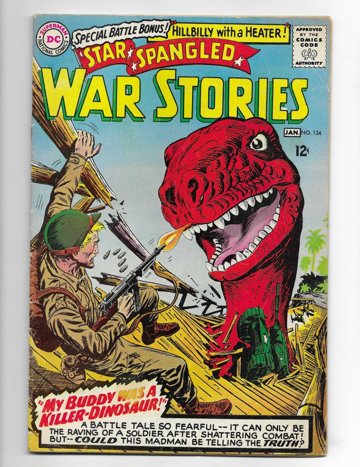 Star Spangled War Stories 124 1966 DC Comics VG+ 4.5 Dinosaur Cover & Story
