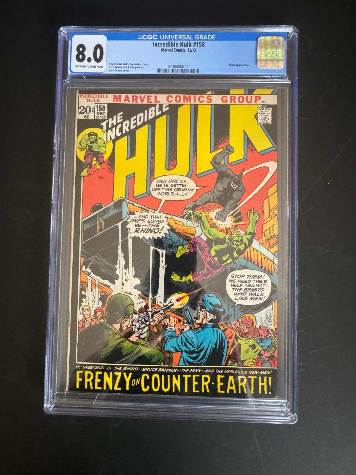 The Incredible Hulk #158 (Marvel Comics December 1972)
