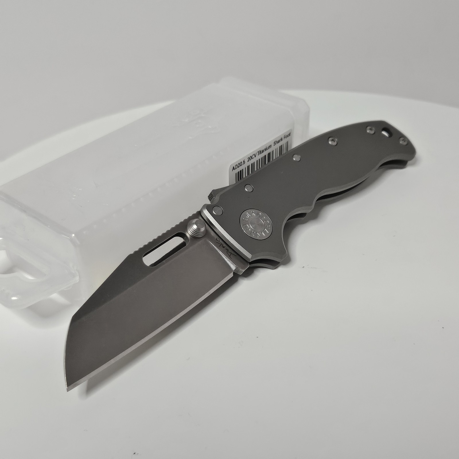 Demko Knives AD20.5 20CV Gray Titanium Shark Foot Manual
