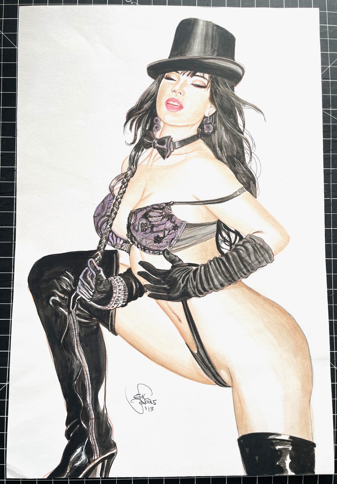 Signed Original Gil Sabas Zatanna Watercolor Commission 10X15