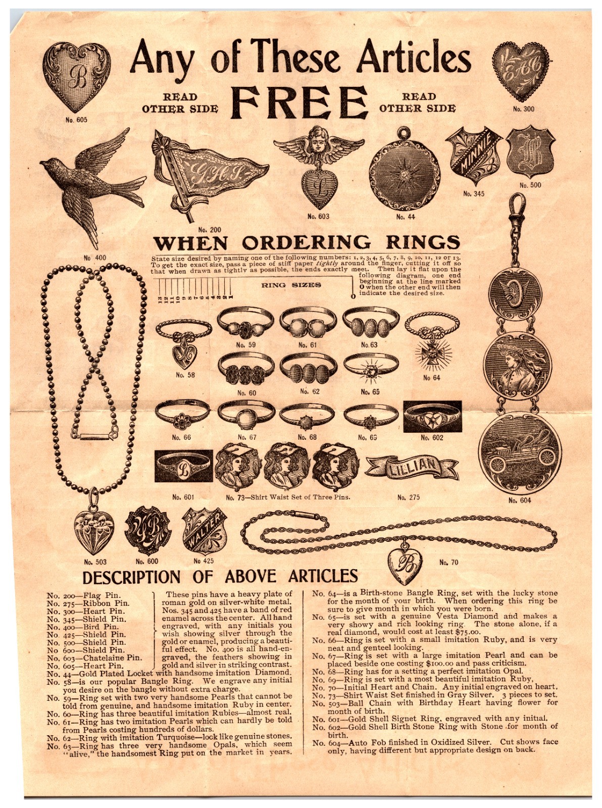 Original Early 1900s - S.H. Burns & Co Order From - Brooklyn, New York