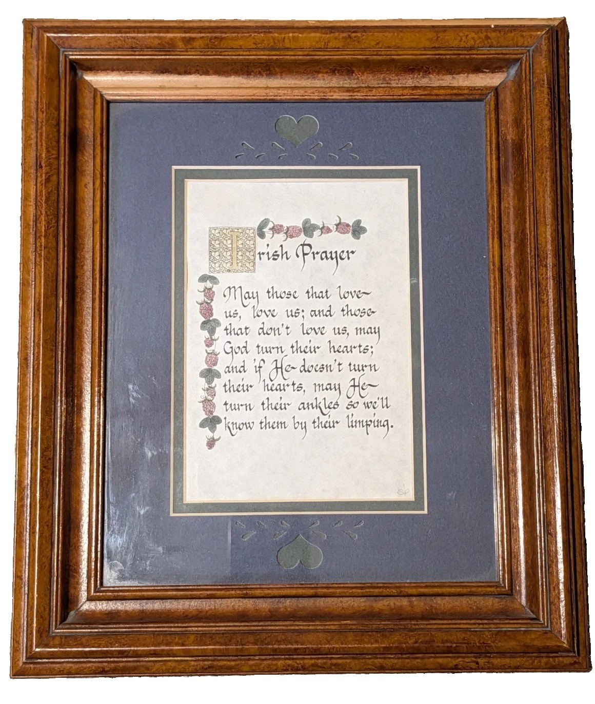 Framed Irish Prayer Calligraphy Print Sue Barton Chagrin Falls Ohio