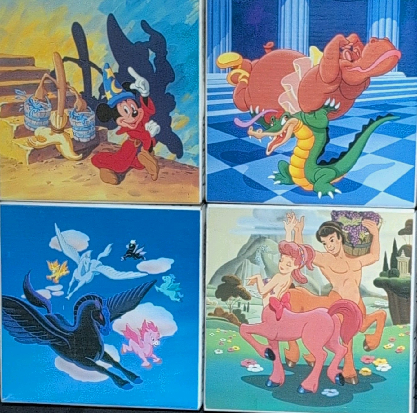 Vintage 1990 Disney Fantasia 50th Anniversary Collector Plates Set Of 4 New
