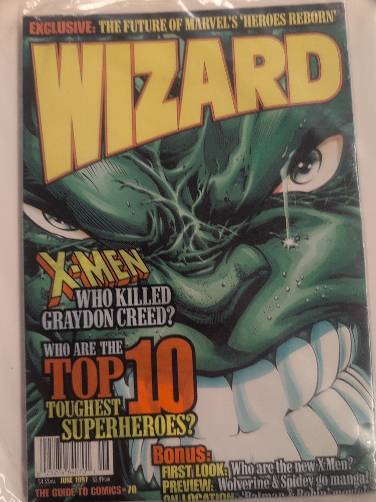 WIZARD The Guide To Comics 70 June 1997 The Hulk Green Lantern. Never Opened 