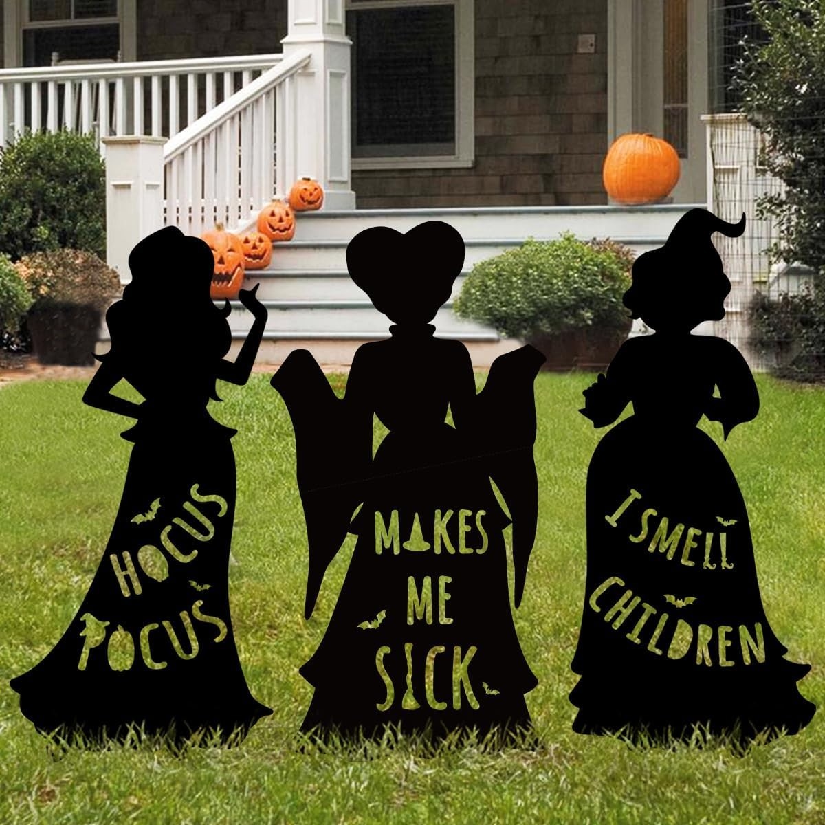 3Pack Extra Large Halloween Witches Silhouette Yard Signs Lawn Party Outdoor Dec