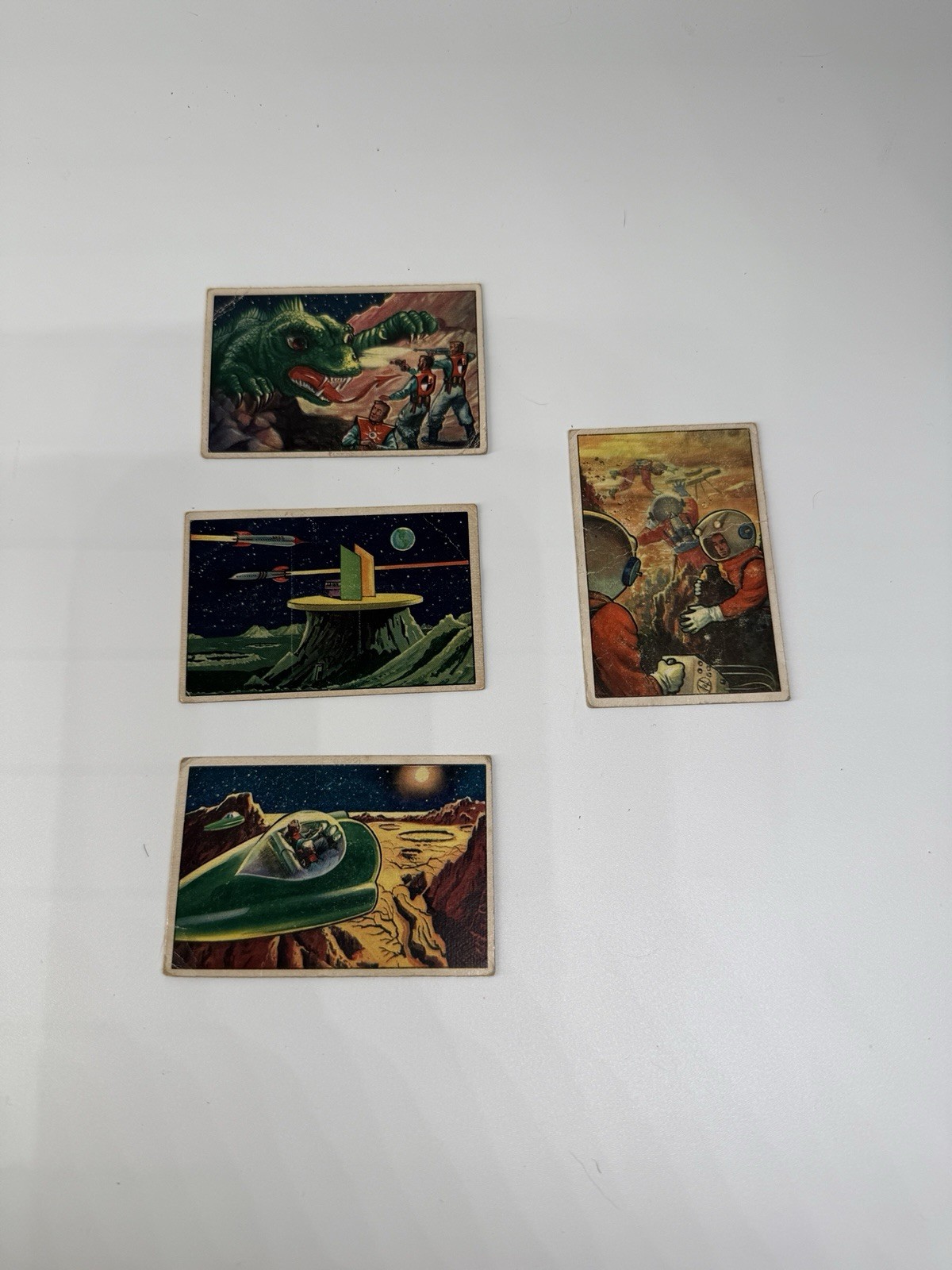 1951 Bowman Jets Rockets Spacemen Trading Cards Lot of 4 #15 26 30 31 Vintage