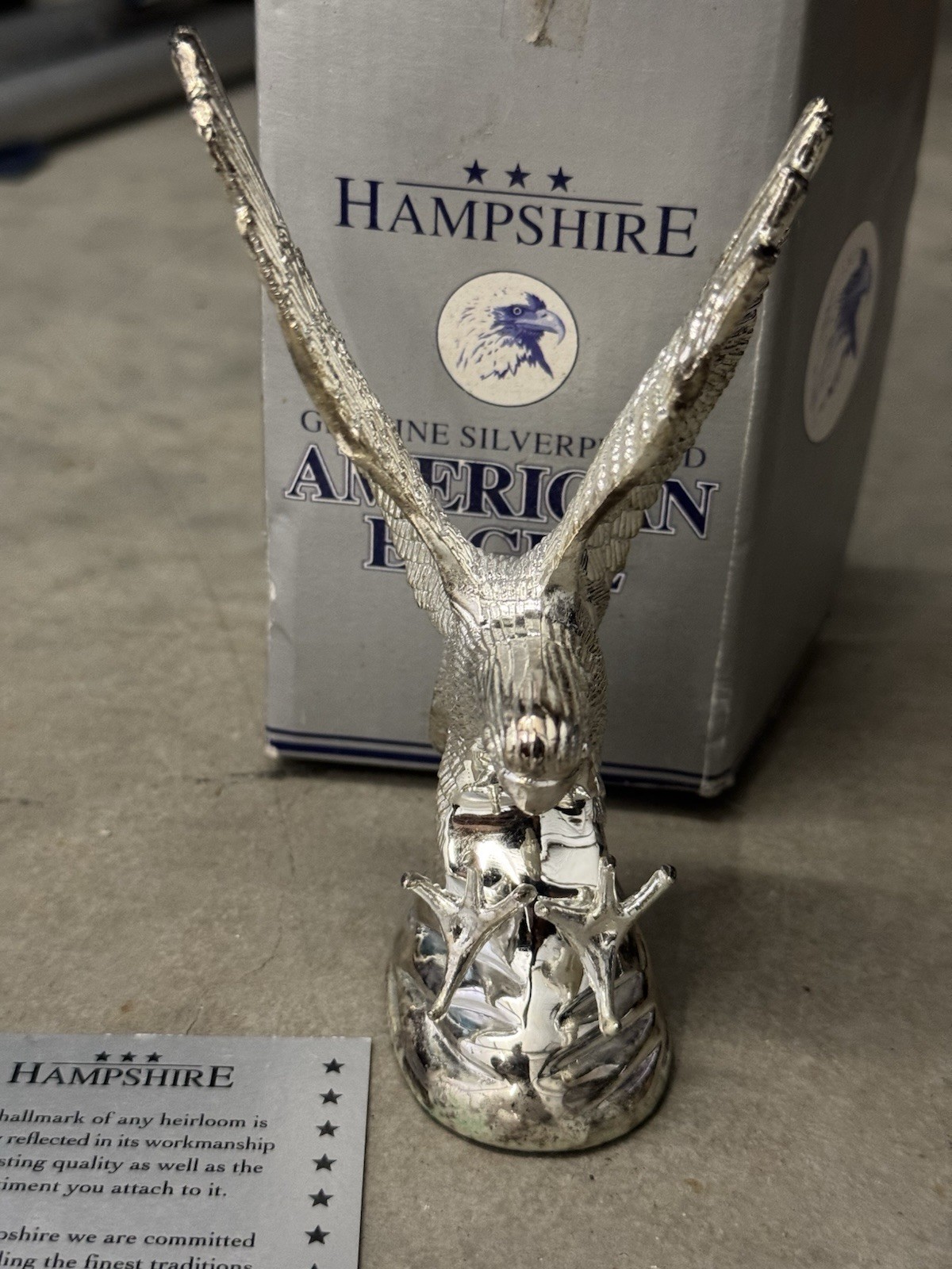 Vintage Silver Plated American Eagle Sculpture Figurine by Hampshire USA