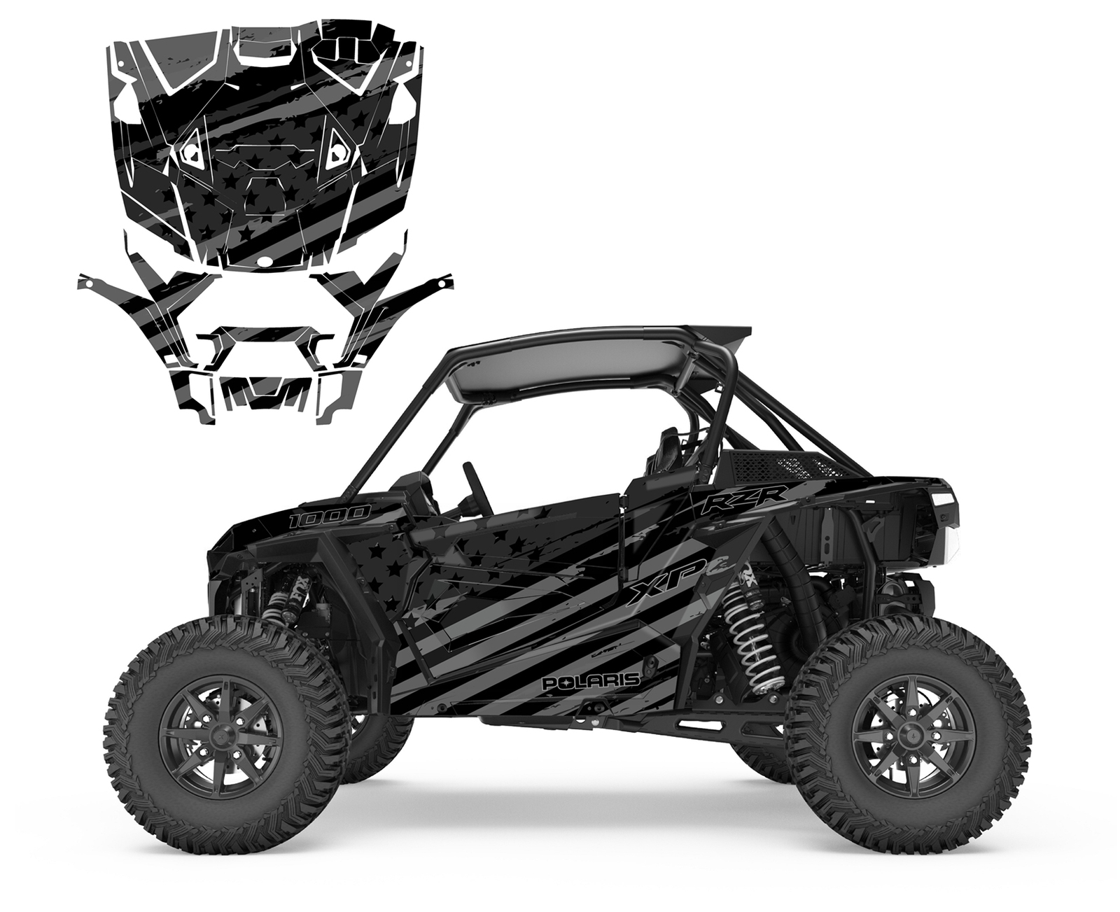 2019 2023 Polaris RZR 1000 XP TURBO S graphic decal kit 24 mil design 9056 Pink