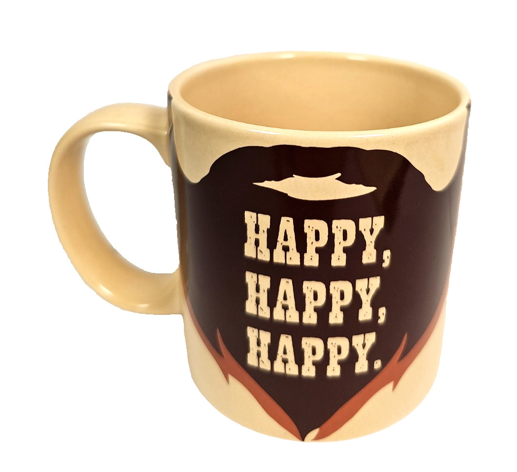 Duck Dynasty Happy Happy Happy  16 oz Coffee/ Tea  Mug A&E Tan & Brown Hallmark