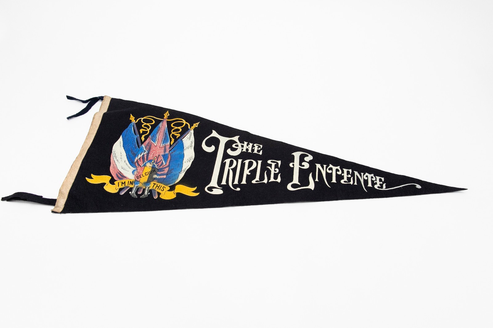 Large WWI Era The Triple Entente Souvenir Felt Pennant 30