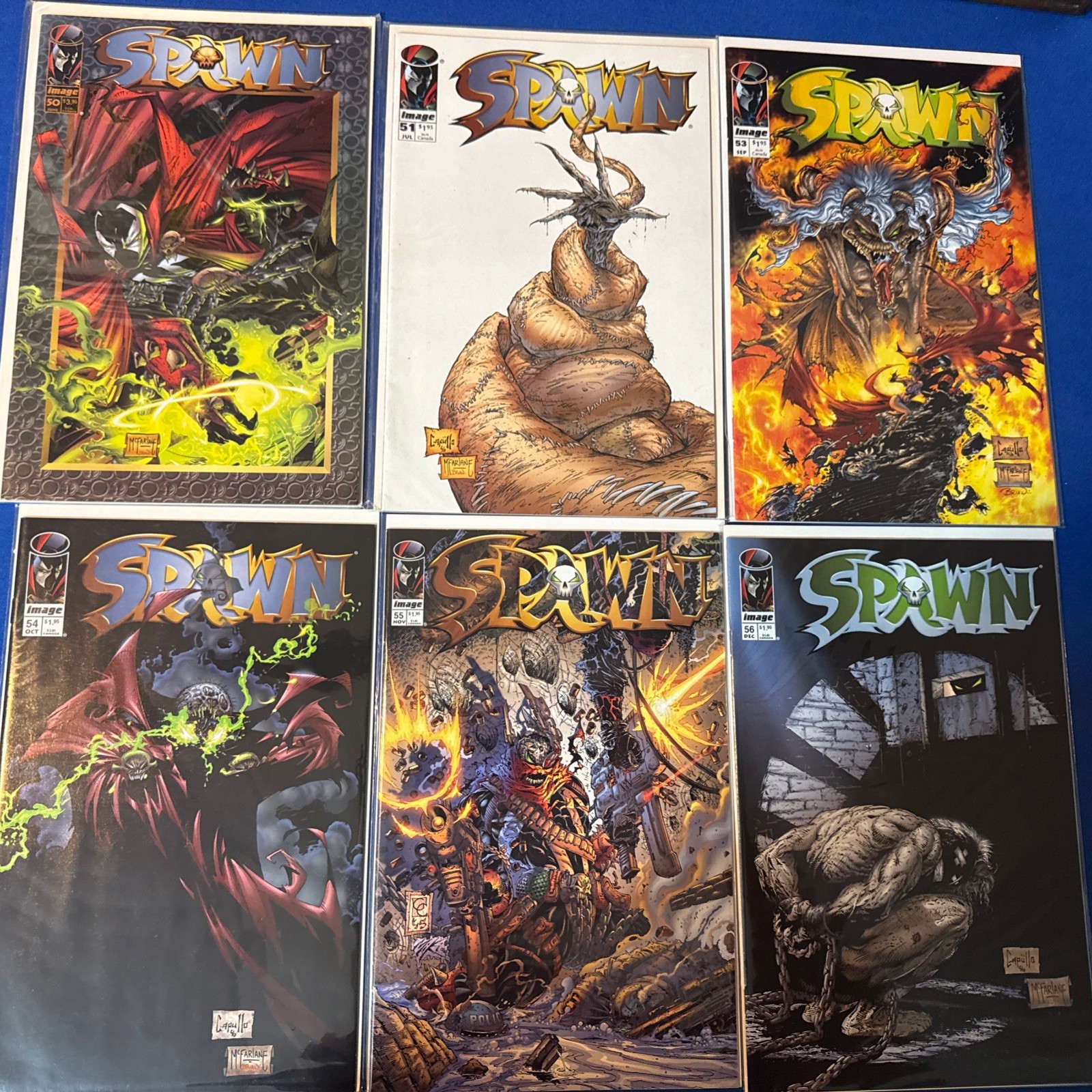 Spawn 6 Issue Lot #50, 51, 53-56 (Image, 1996) 1st Commando Spawn, Capullo NM