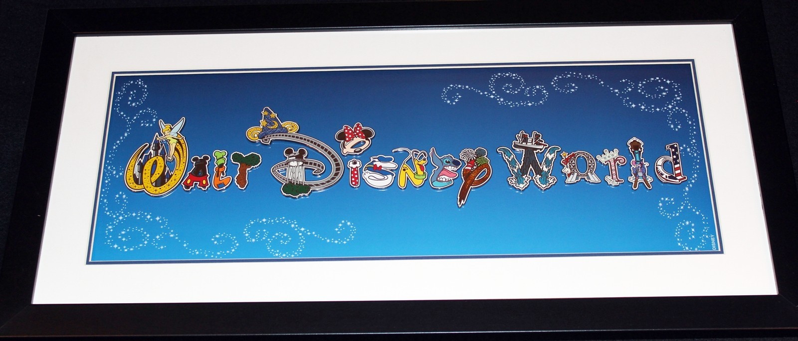 Walt Disney World Framed PIN SET Letters with Character 2009 RETIRED Tinker Bell