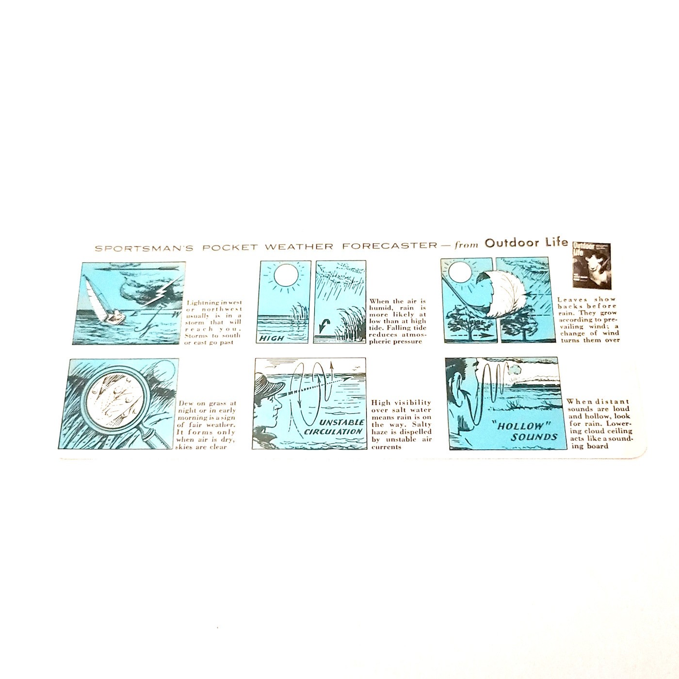 Outdoor Life Sportsman's Pocket Weather Forecaster 1960s - 9 x 3.75